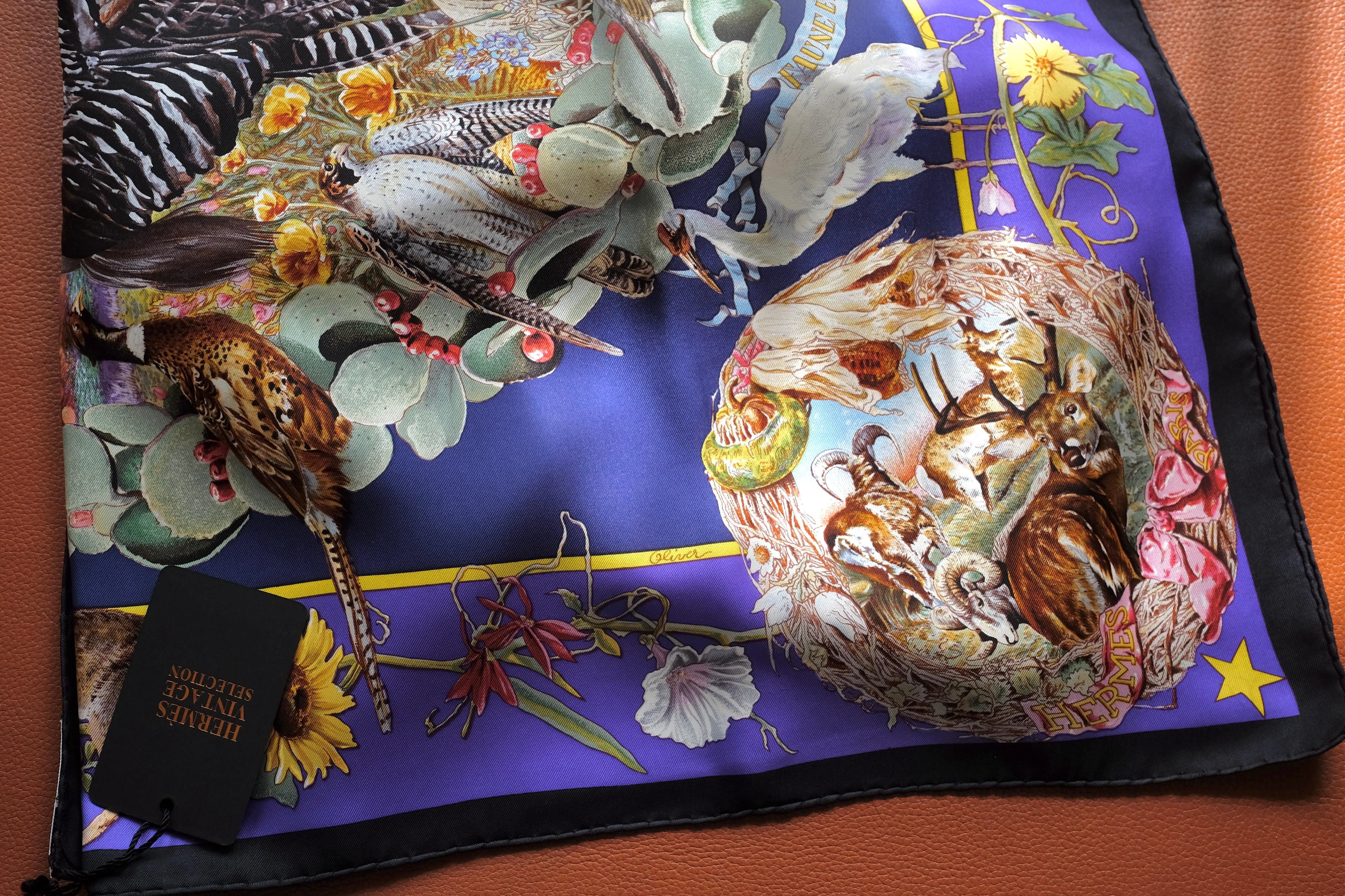 Pañuelo de seda HERMÈS en venta 3
