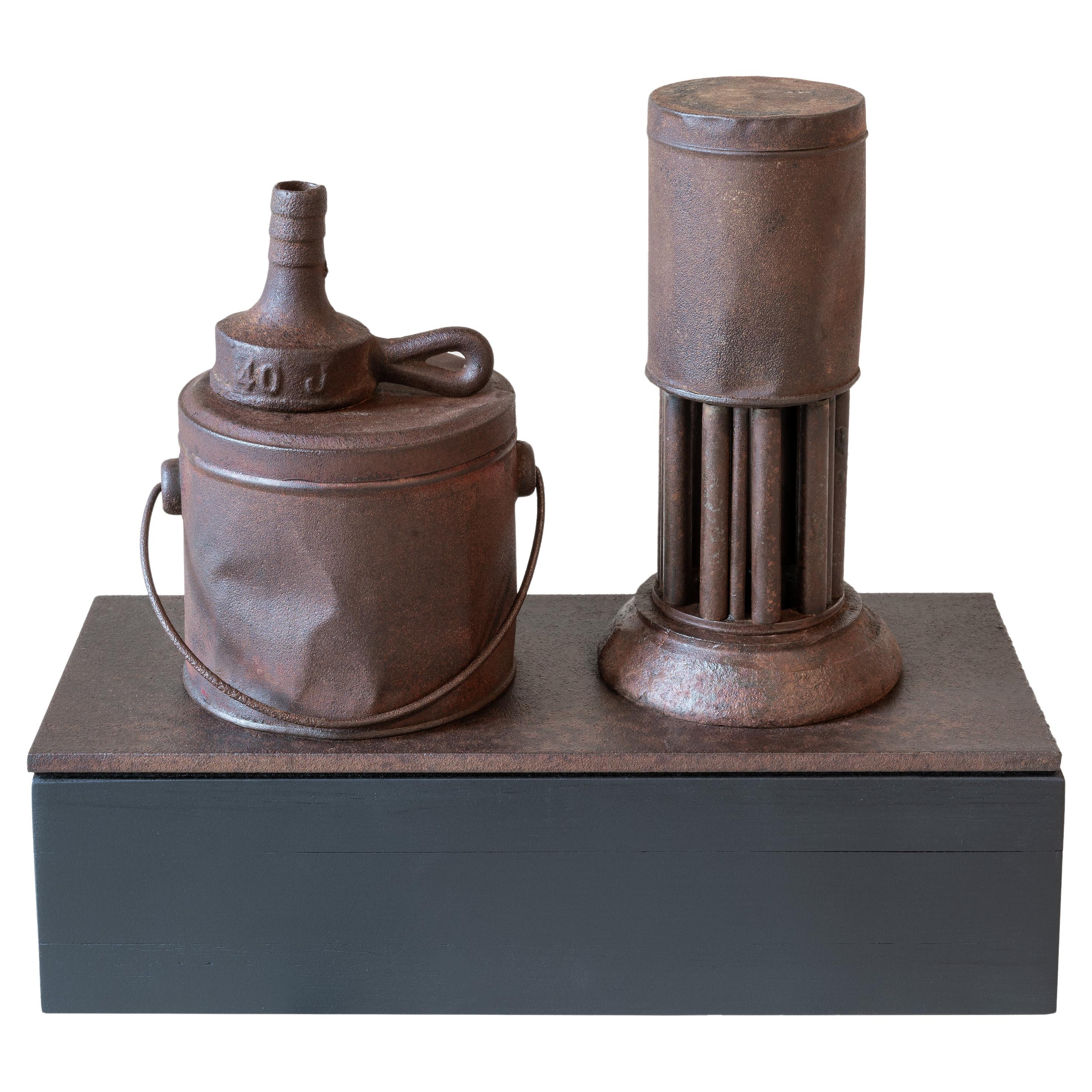 Found and Salvaged Industrial Objects, Metal Sculpture on Base