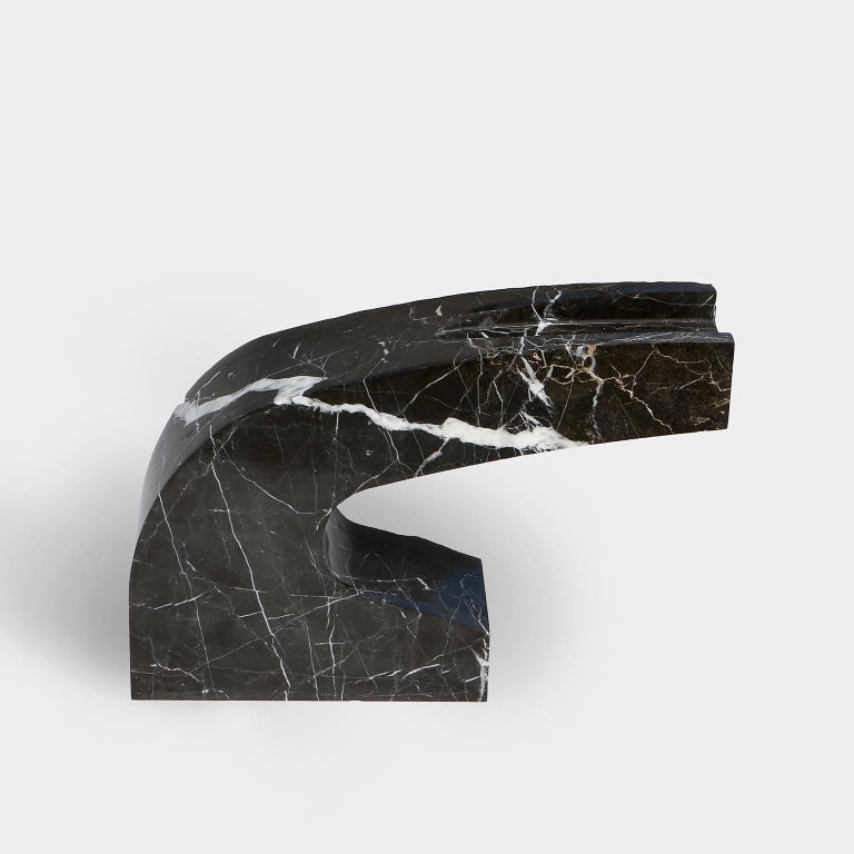 Sculptural Black Marble Side Table In New Condition For Sale In Brooklyn, NY