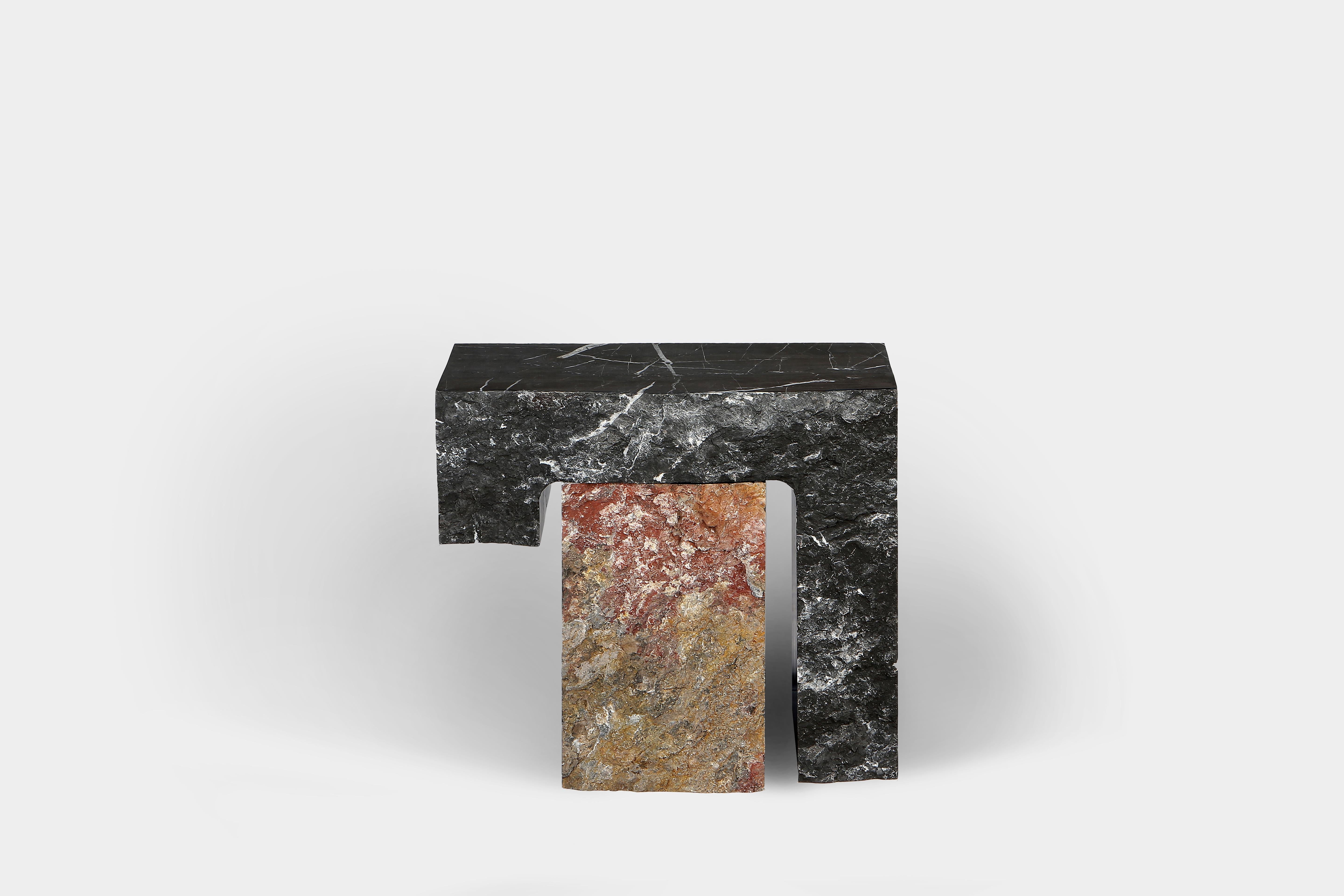black and marble side table