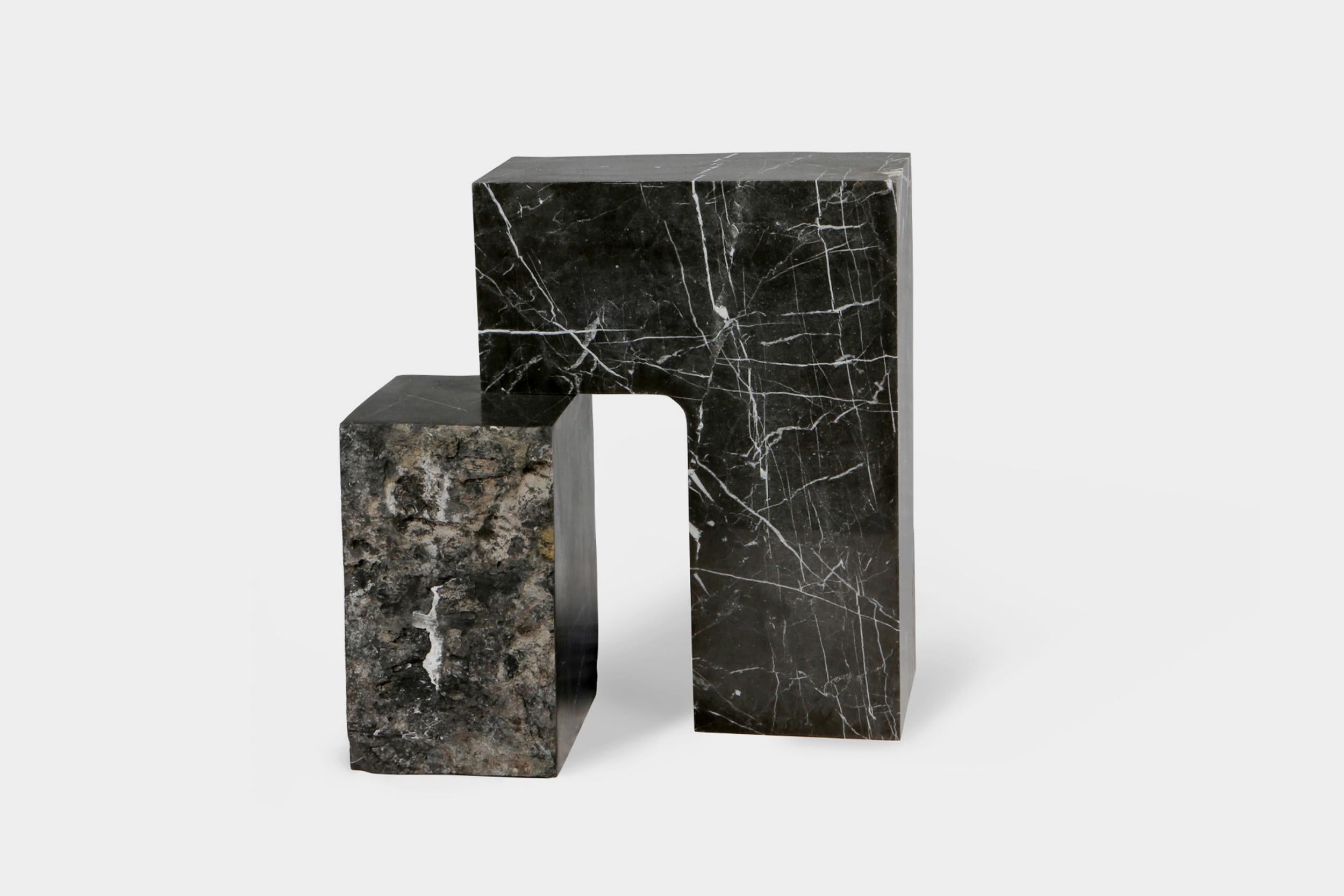Found II Side Table No.1 by A Space
Dimensions: D48 x W25 x H53cm
Materials: Marble

Spontaneity, environmental awareness and the primeval nature of the materials are central themes explored in this collection, which focuses on the power of the