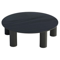 Grande table basse ronde en chêne, couleur noire