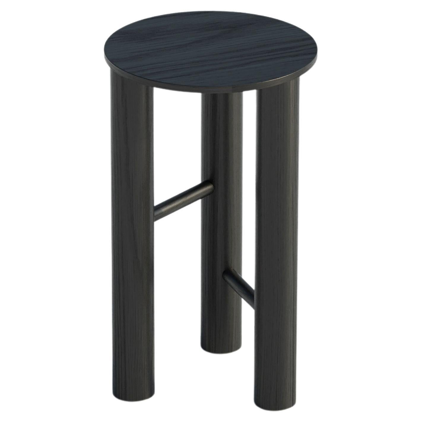 Counter Stool in Oak, Color Black For Sale