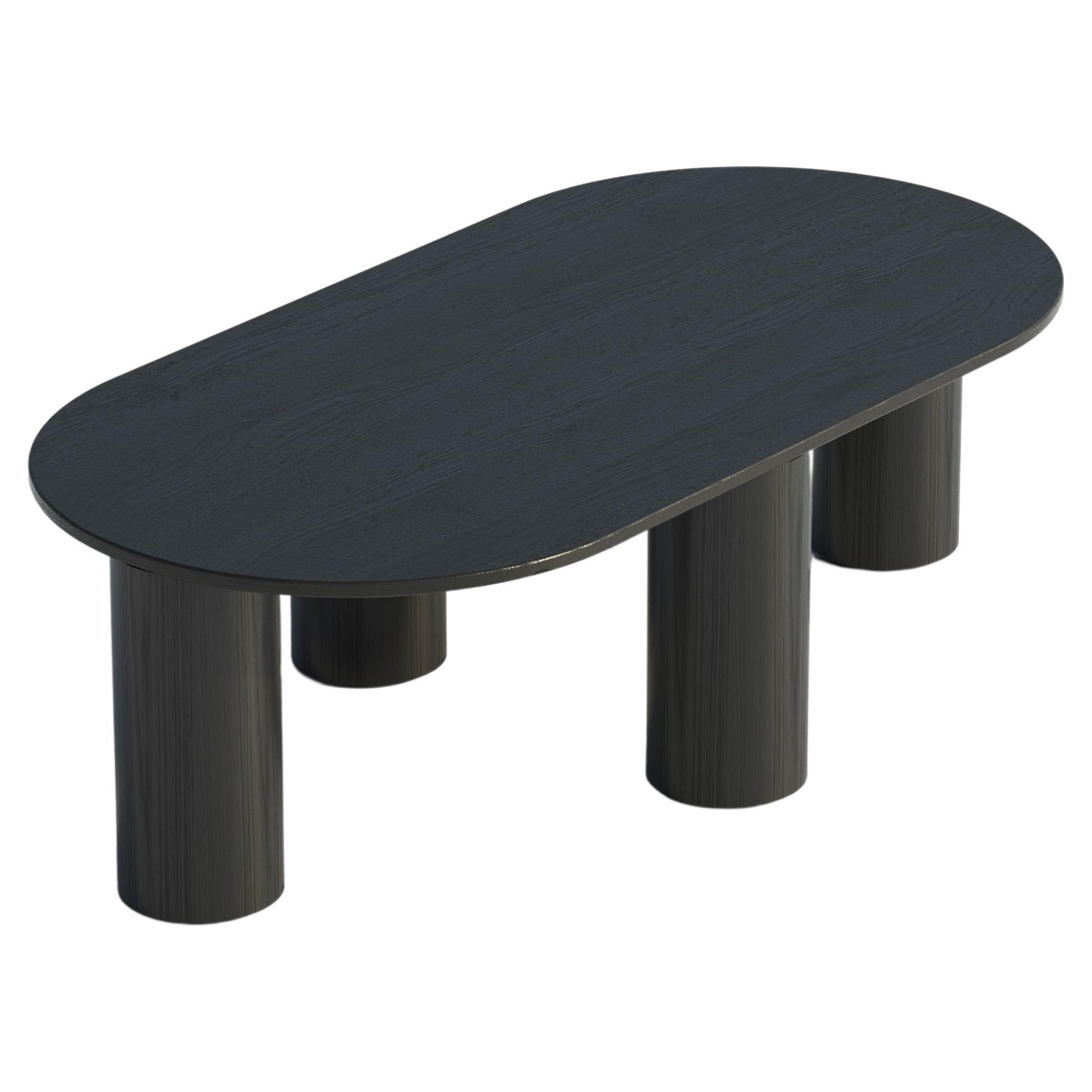 Table de salon en chêne, couleur noire