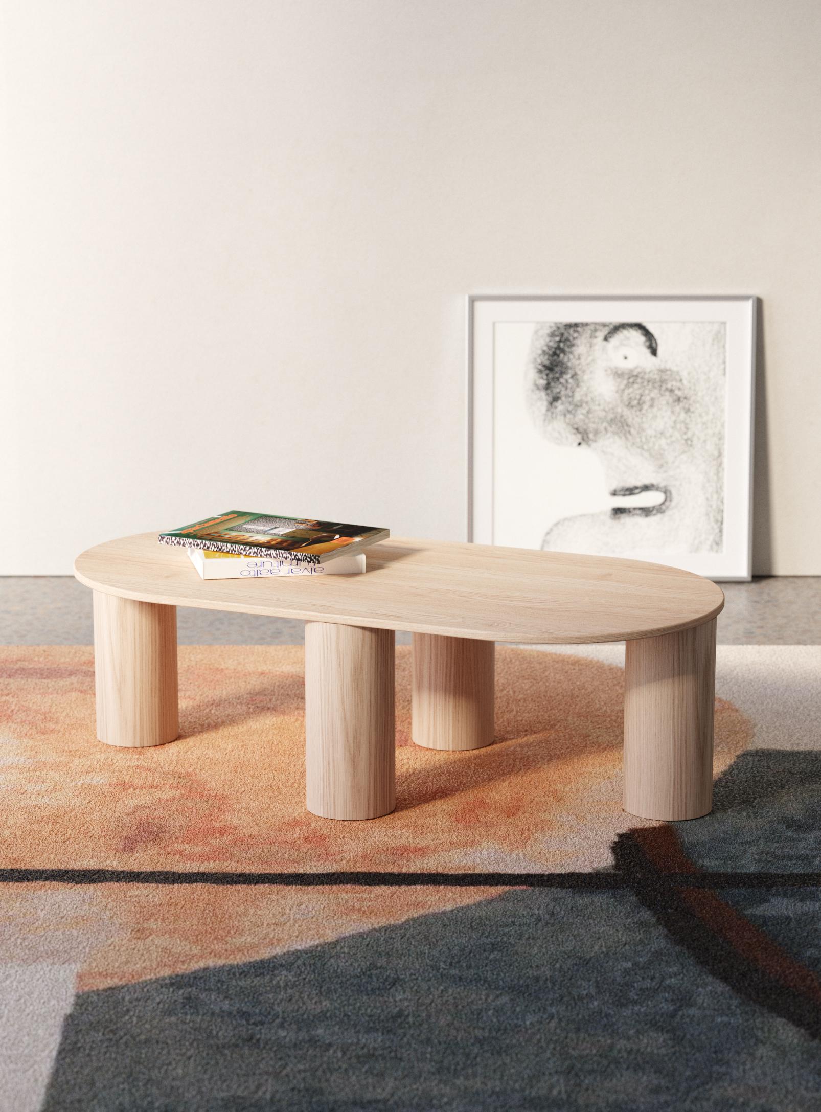 Step into a world of whimsy and enchantment with our extraordinary PHANT coffee table collection made from red oak veneer covered with a clear matte lacquer. Born from the heart of Quebec, these tables exude a distinct local charm that resonates in