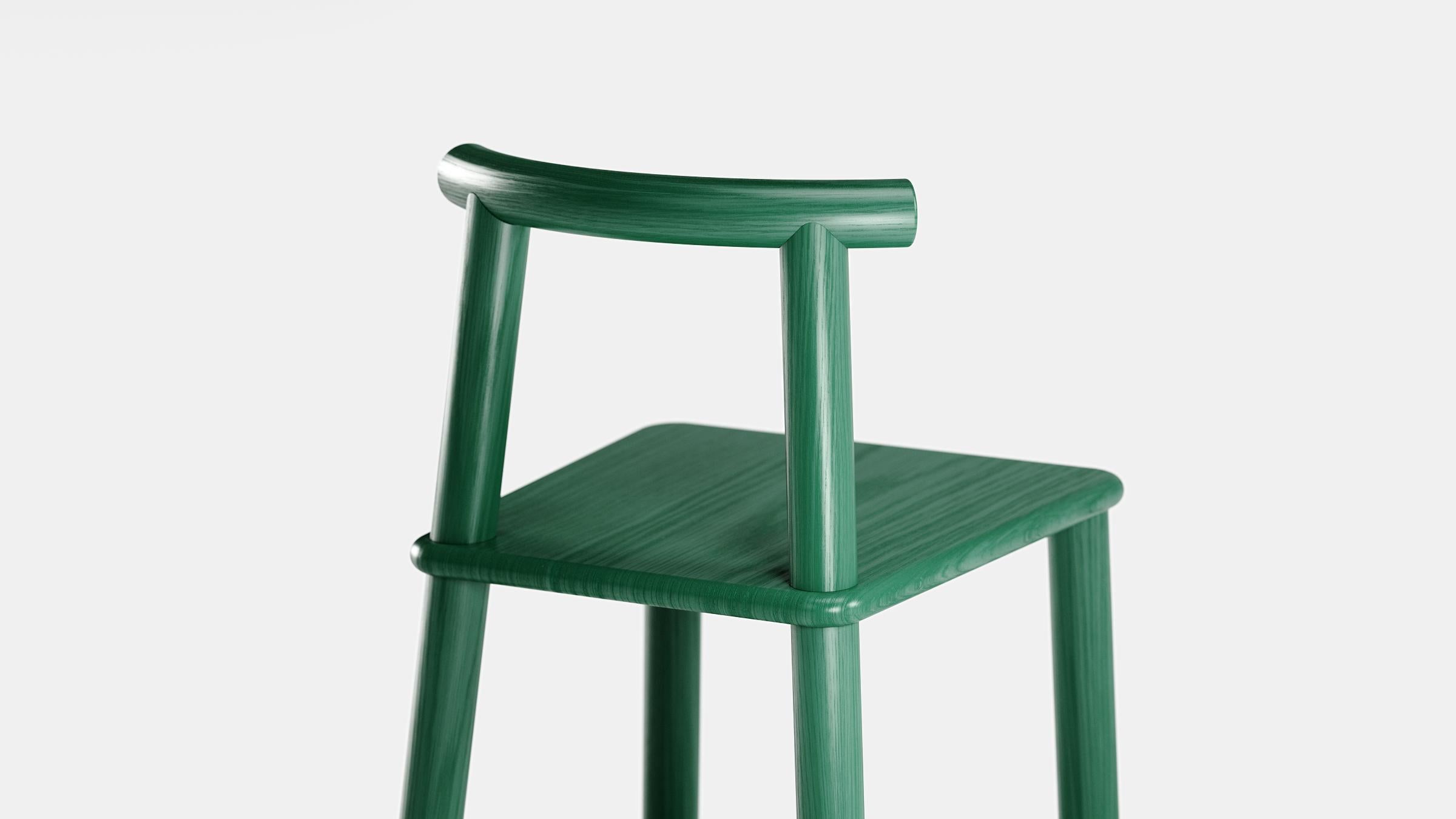 Fait à la machine Found - Midi Dining Chair, Red Oak, Black en vente