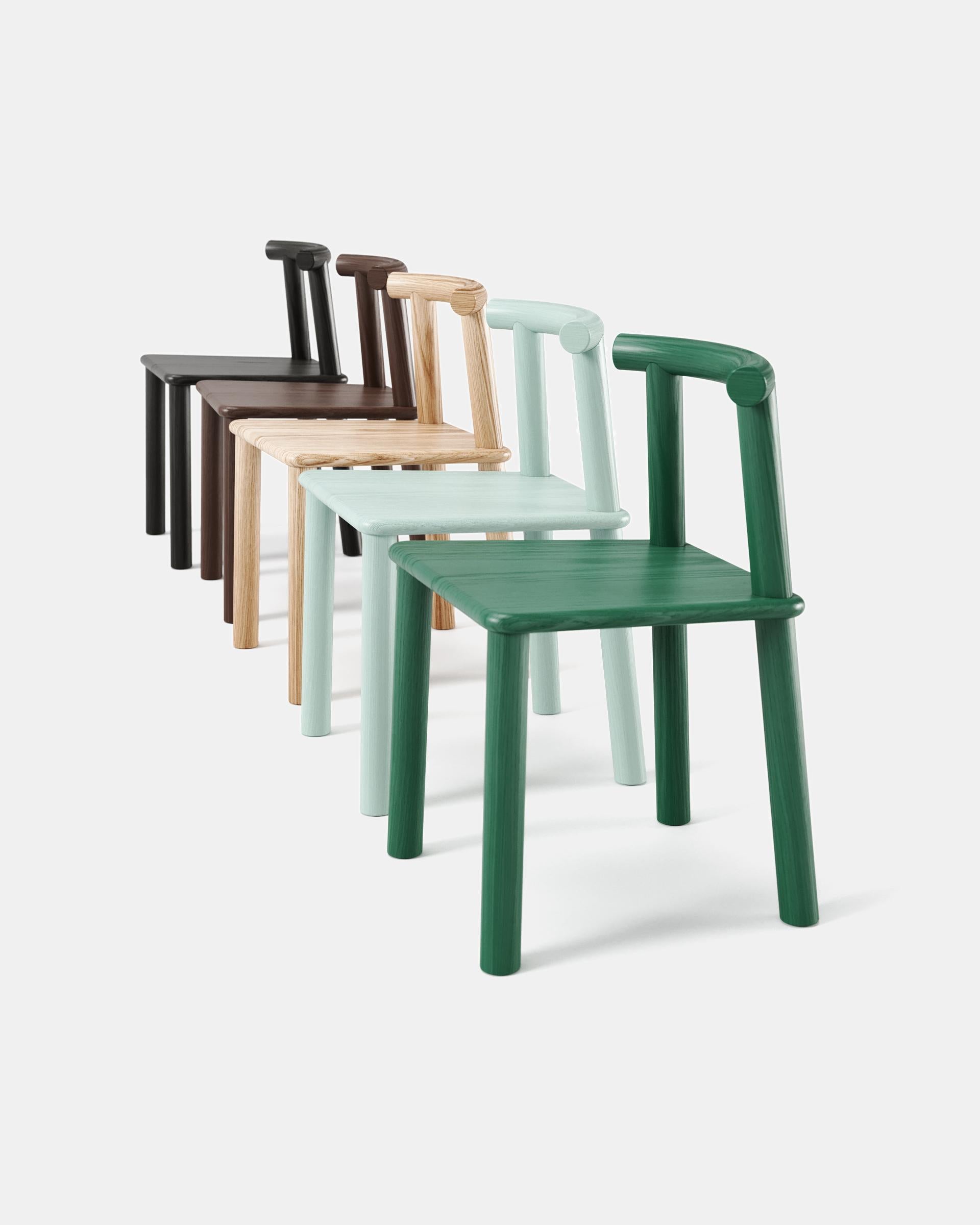 Canadian Found - Midi Dining Chair, Red Oak, Green For Sale