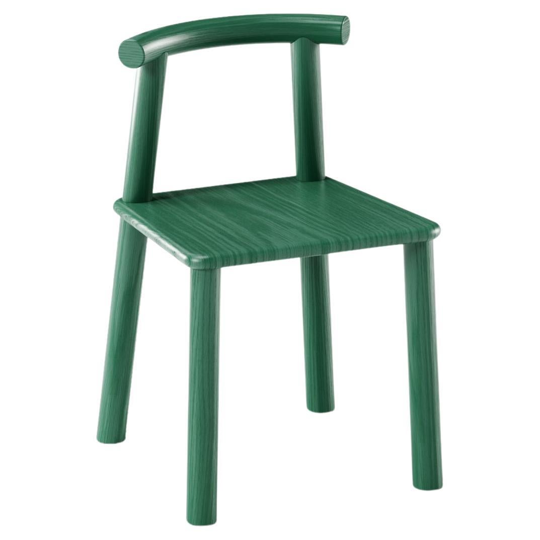 Trouvée - Chaise de salle à manger midi en chêne rouge, vert