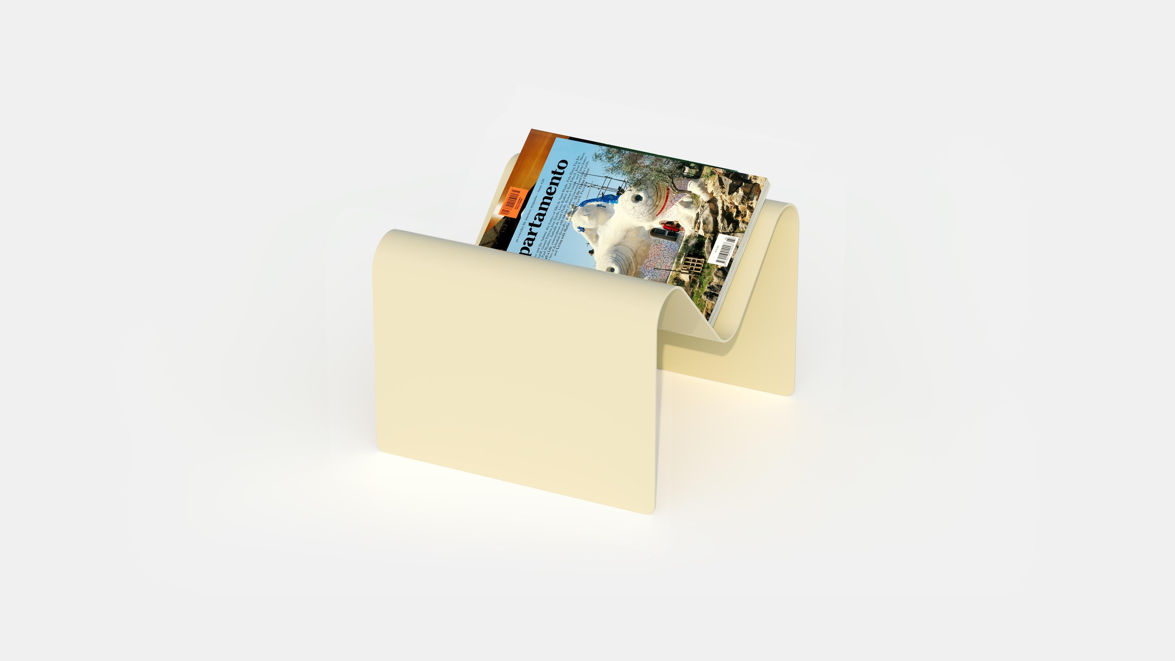 The MOTTO book display has be thought for showcasing your literary treasures. Crafted from a single folded plate of steel, this book display redefines elegance in its simplest form. Powder-coated in an array of captivating colors, MOTTO seamlessly