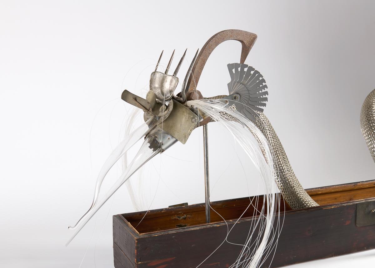 Thierry Despont was best-known for his very successful architectural practice—but he was also an accomplished artist. Some of his most interesting works are a series of sculptures fashioned out of found—often industrial or farm—tools or components.