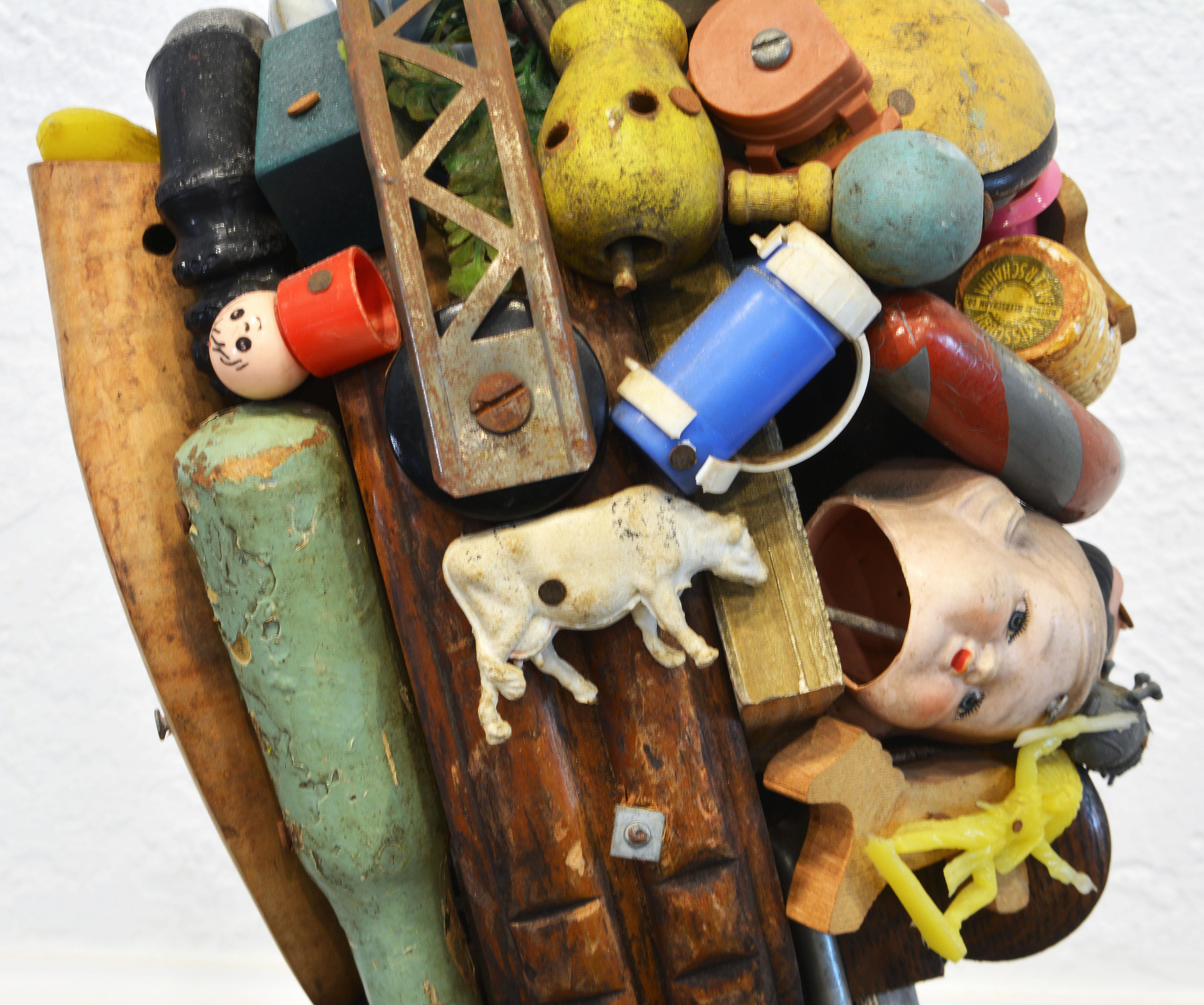 Found Objects Assemblage Life Size Sculpture of Sitting Male Nude by Leo Sewell 2