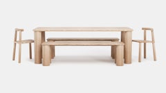 Dining Bench in Oak, Color Green