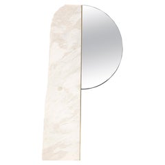 Found Tinted Mirror in Marble and Brass