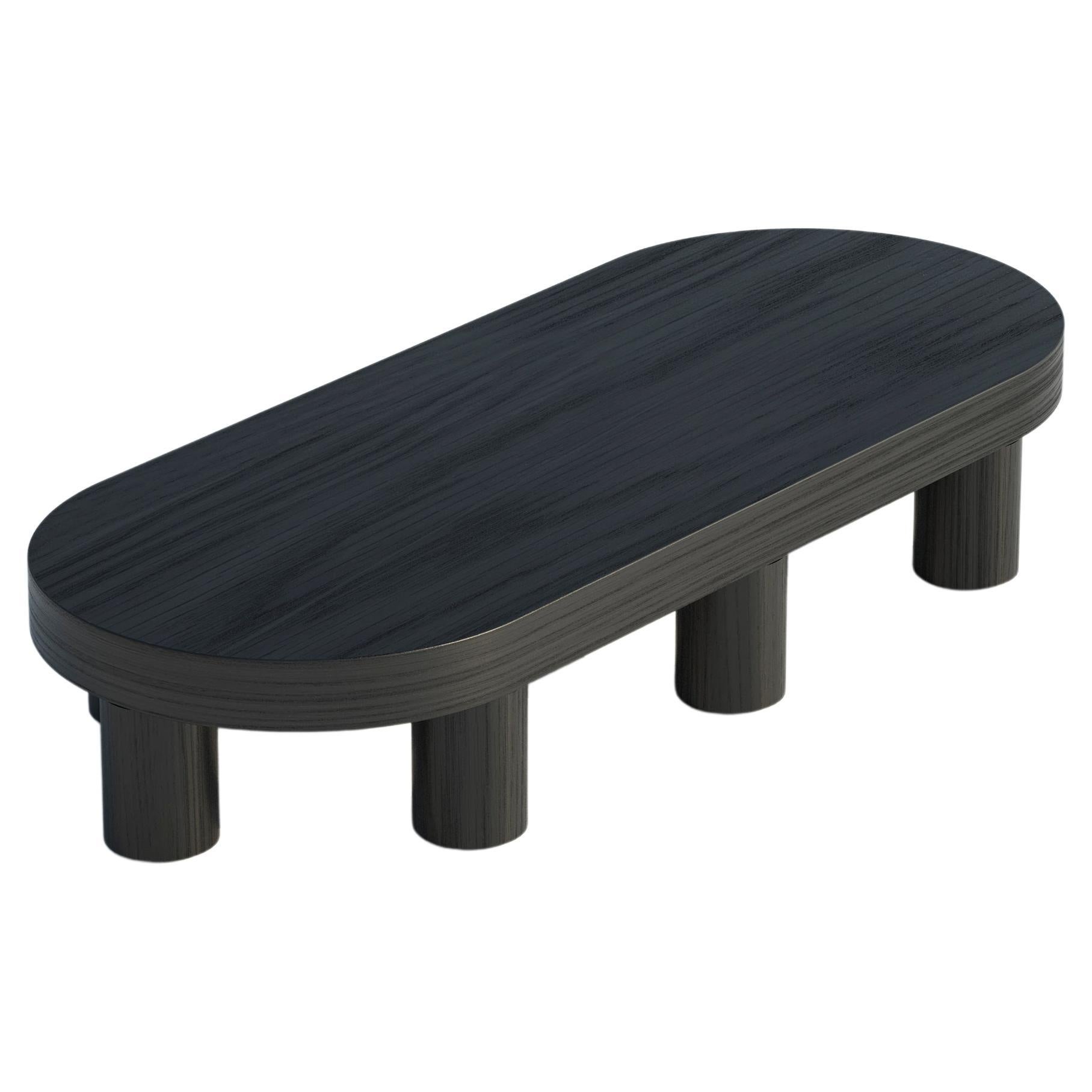 Low Table in Oak, Color Black