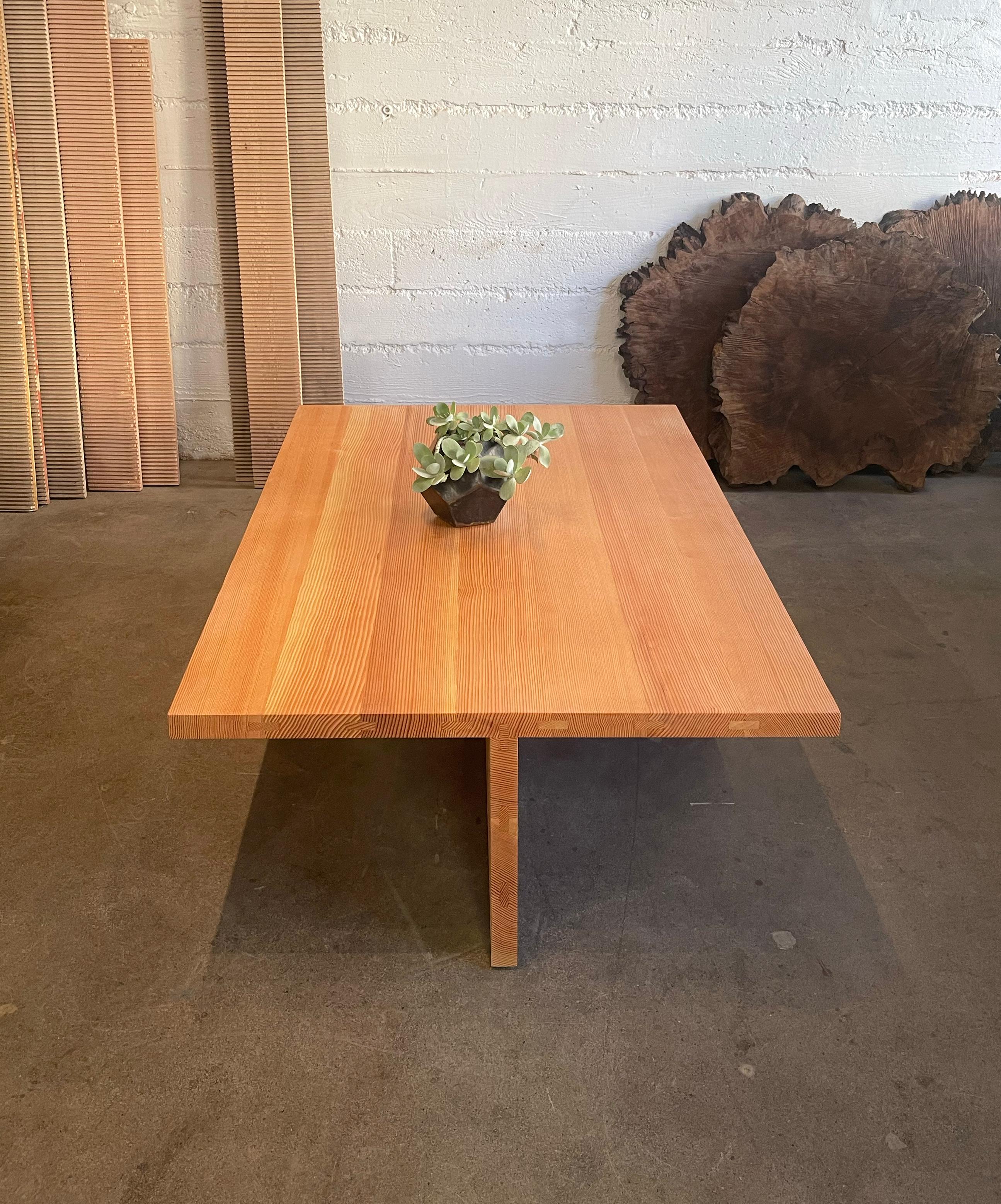 American Foundation Coffee Table, Modern, Solid Fir - Fully Customizable For Sale