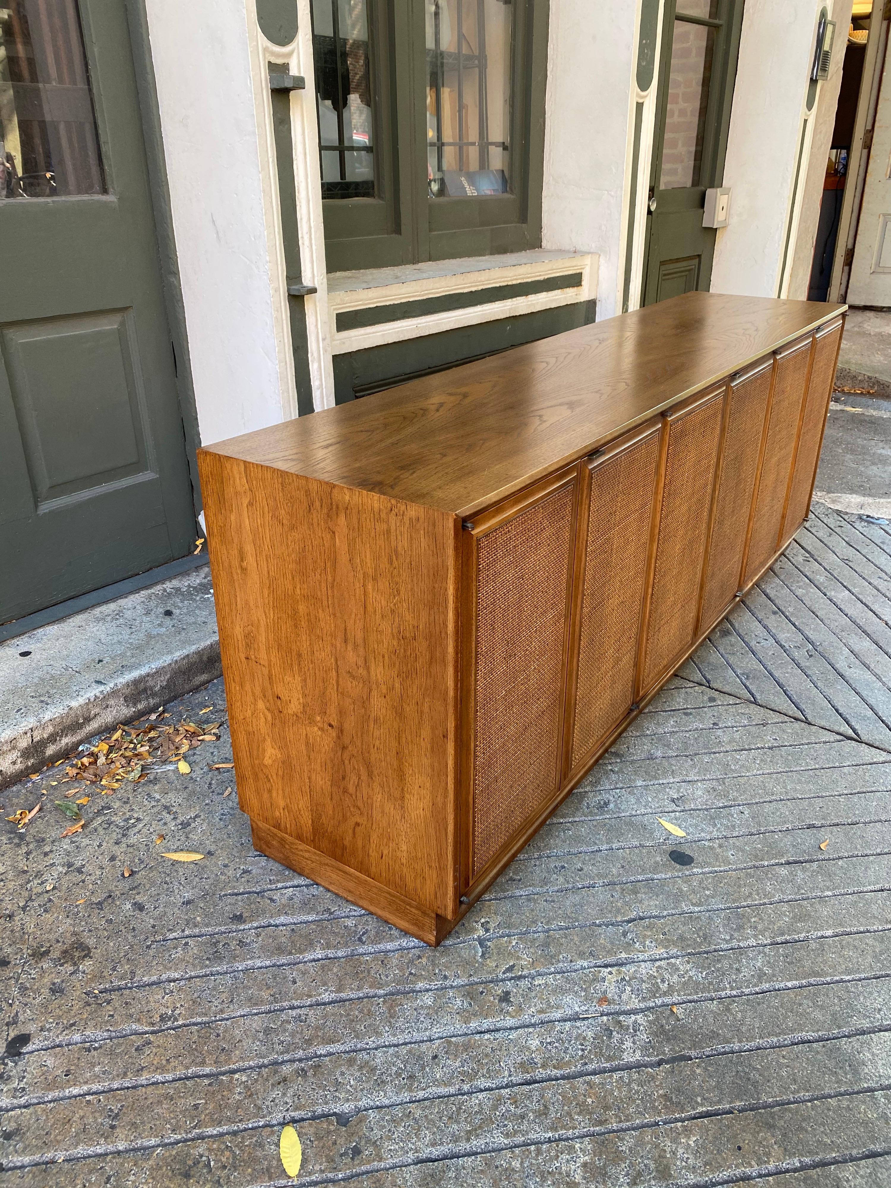 Mid-Century Modern Founders 6-Door Caned Front Credenza/ Buffet