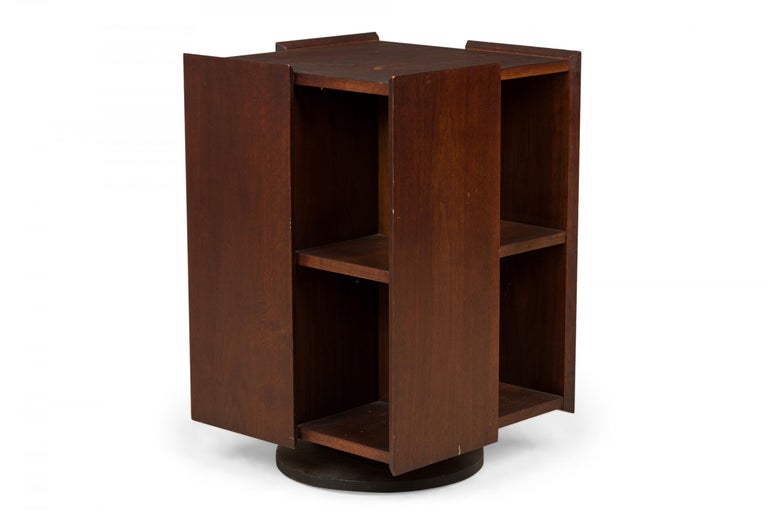 Founders Dark Walnut Lazy Susan Mini Bookcase For Sale at 1stDibs