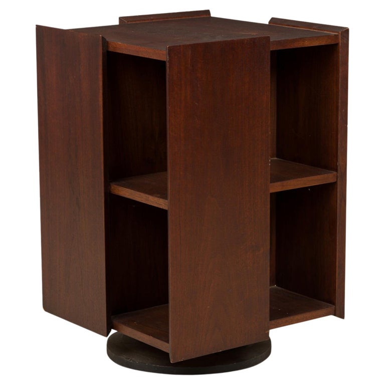 Founders Dark Walnut Lazy Susan Mini Bookcase For Sale at 1stDibs