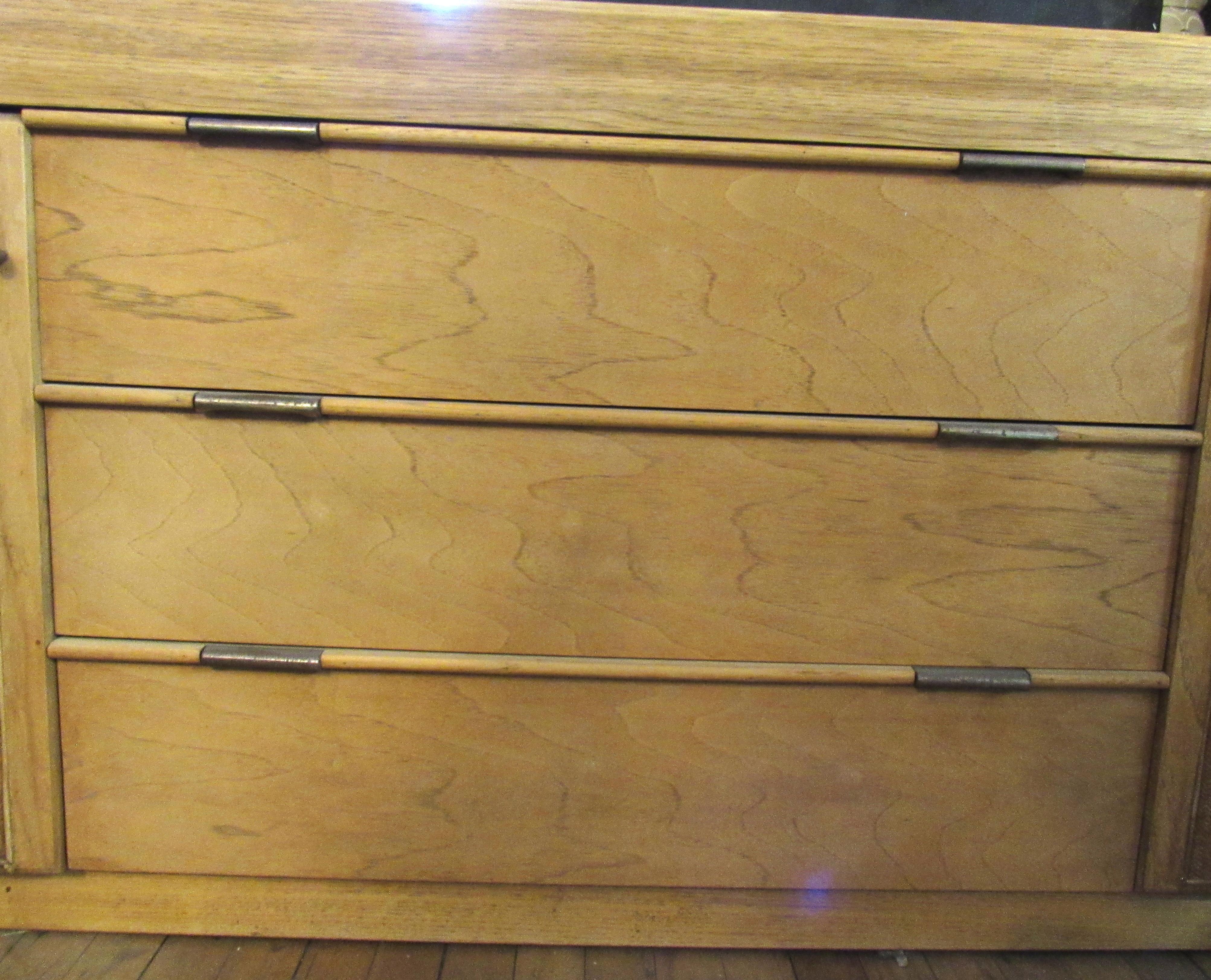 Founders Dresser with Wicker Doors In Good Condition For Sale In Brooklyn, NY