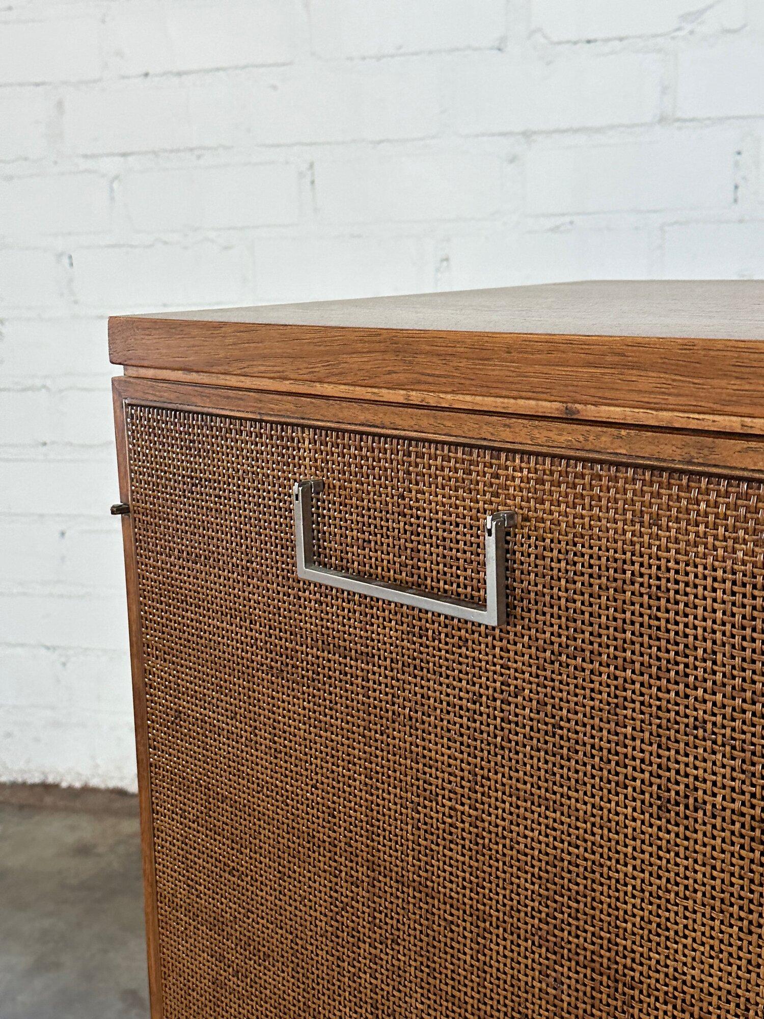 Mid-Century Modern Founders Four Door Cane Front Credenza