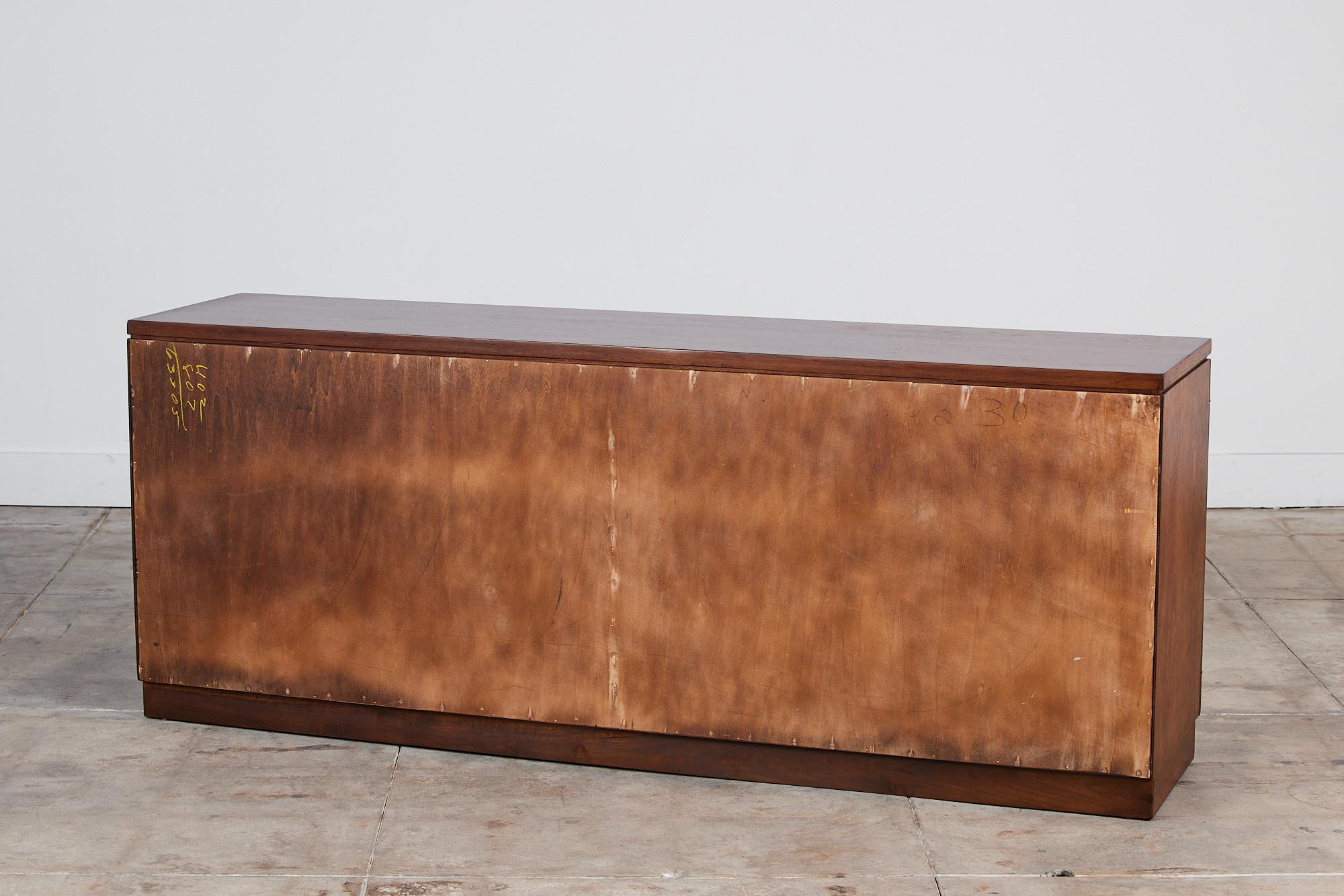 Founders Four Door Cane Front Credenza In Excellent Condition In Los Angeles, CA