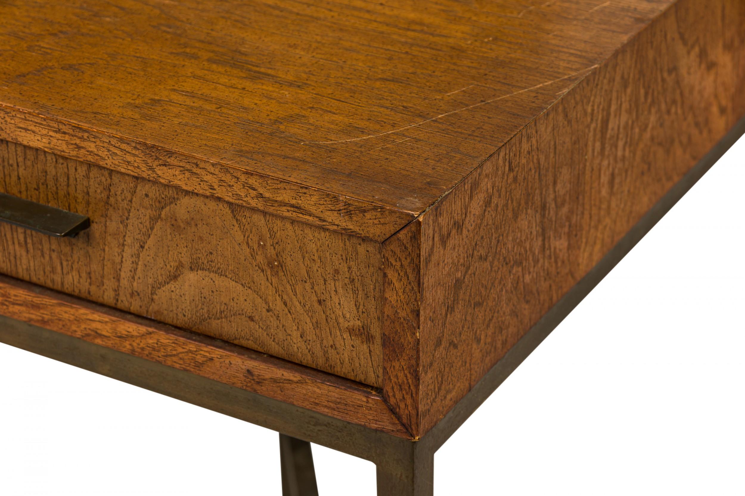 Founders Furniture Co. Rectangular Walnut and Bronze Desk For Sale 4