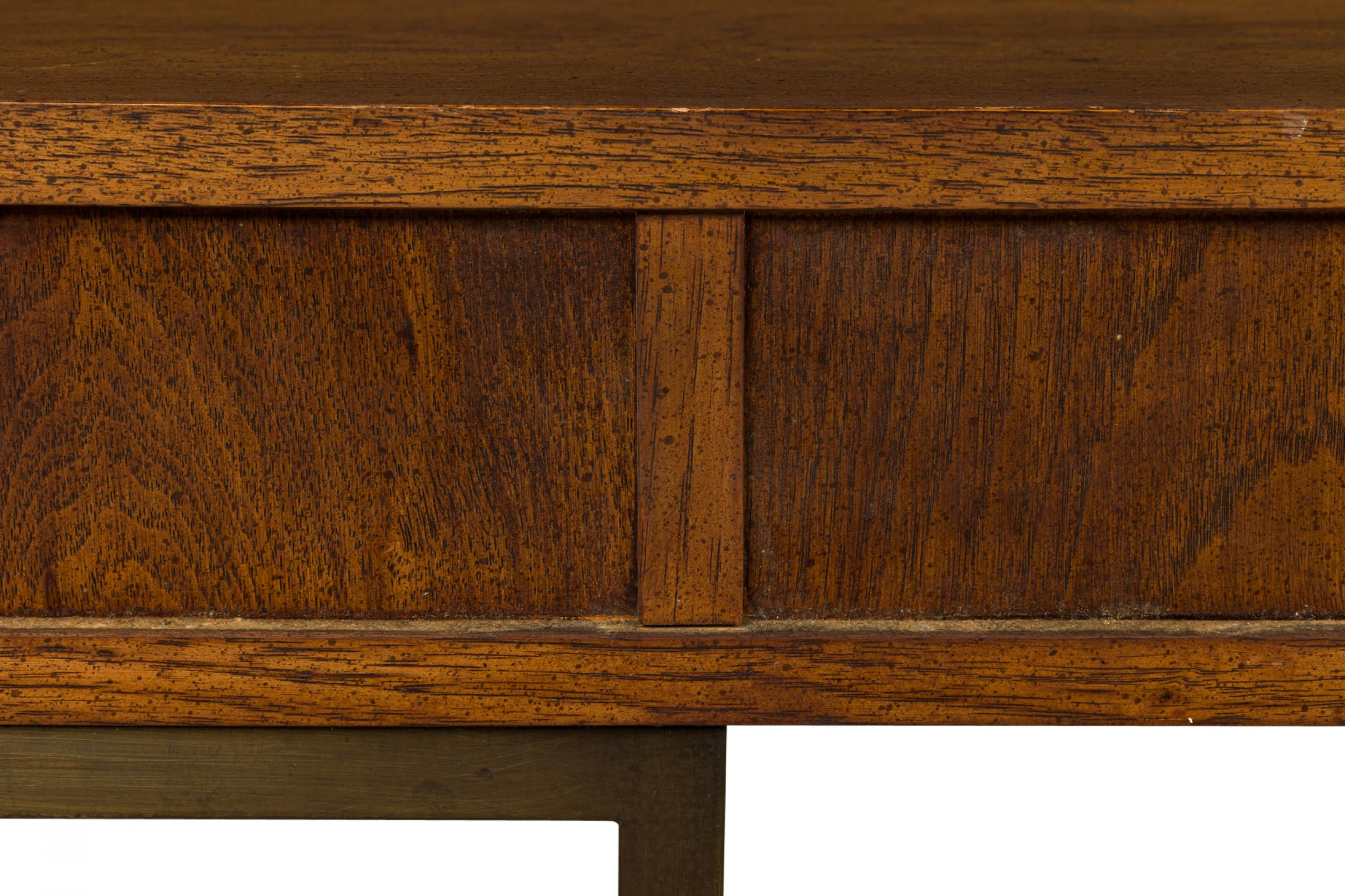 Wood Founders Furniture Co. Rectangular Walnut and Bronze Desk For Sale
