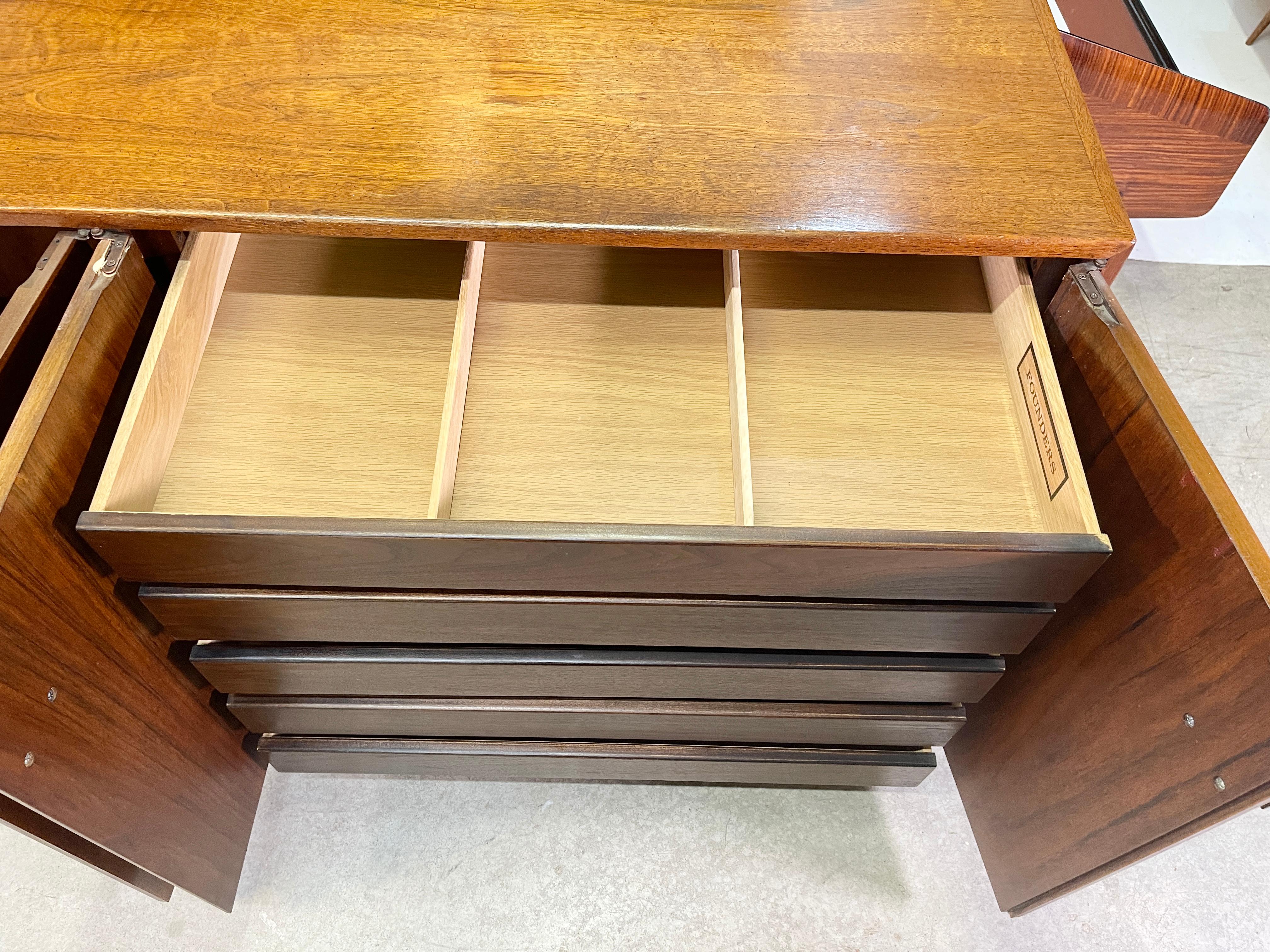 Bronze Founders Furniture Co Walnut Sideboard For Sale