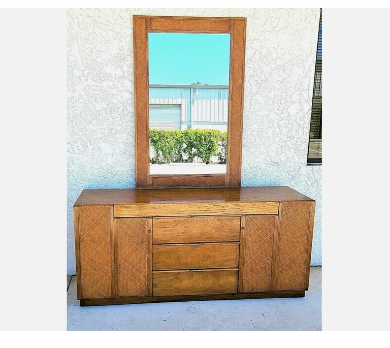 Founders MCM Dresser with Glass Top and Mirror For Sale at 1stDibs Founders MCM Dresser with Glass Top and Mirror For Sale at 1stDibs