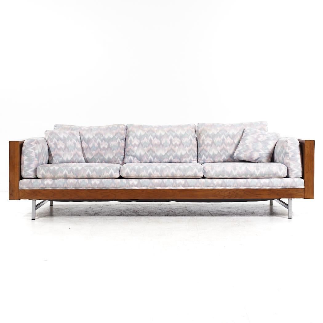 Founders Mid Century Cane and Walnut Sofa

This sofa measures: 90 wide x 34 deep x 29 inches high, with a seat height of 16.5 and arm height of 23.5 inches

All pieces of furniture can be had in what we call restored vintage condition. That means