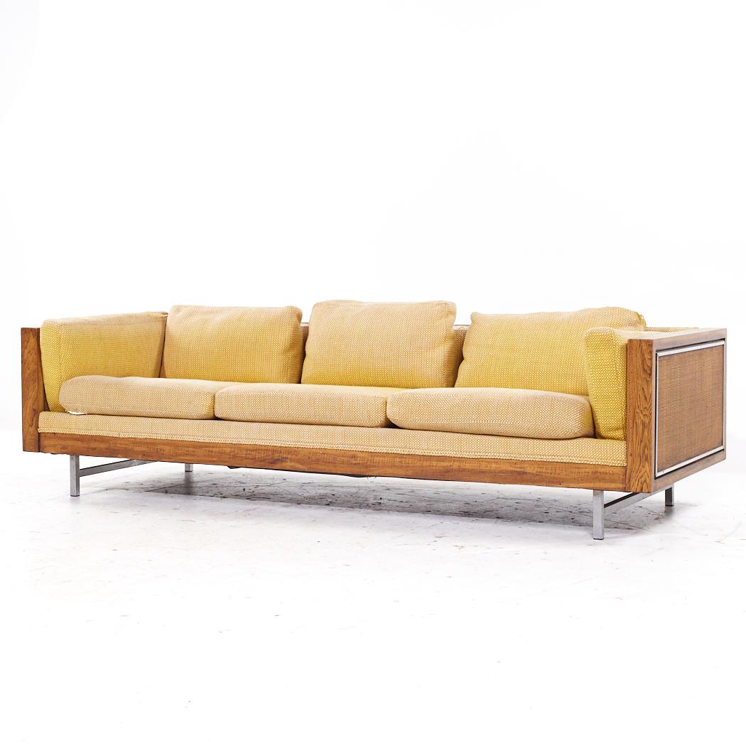 Mid-Century Modern Founders Mid Century Cane and Walnut Sofa