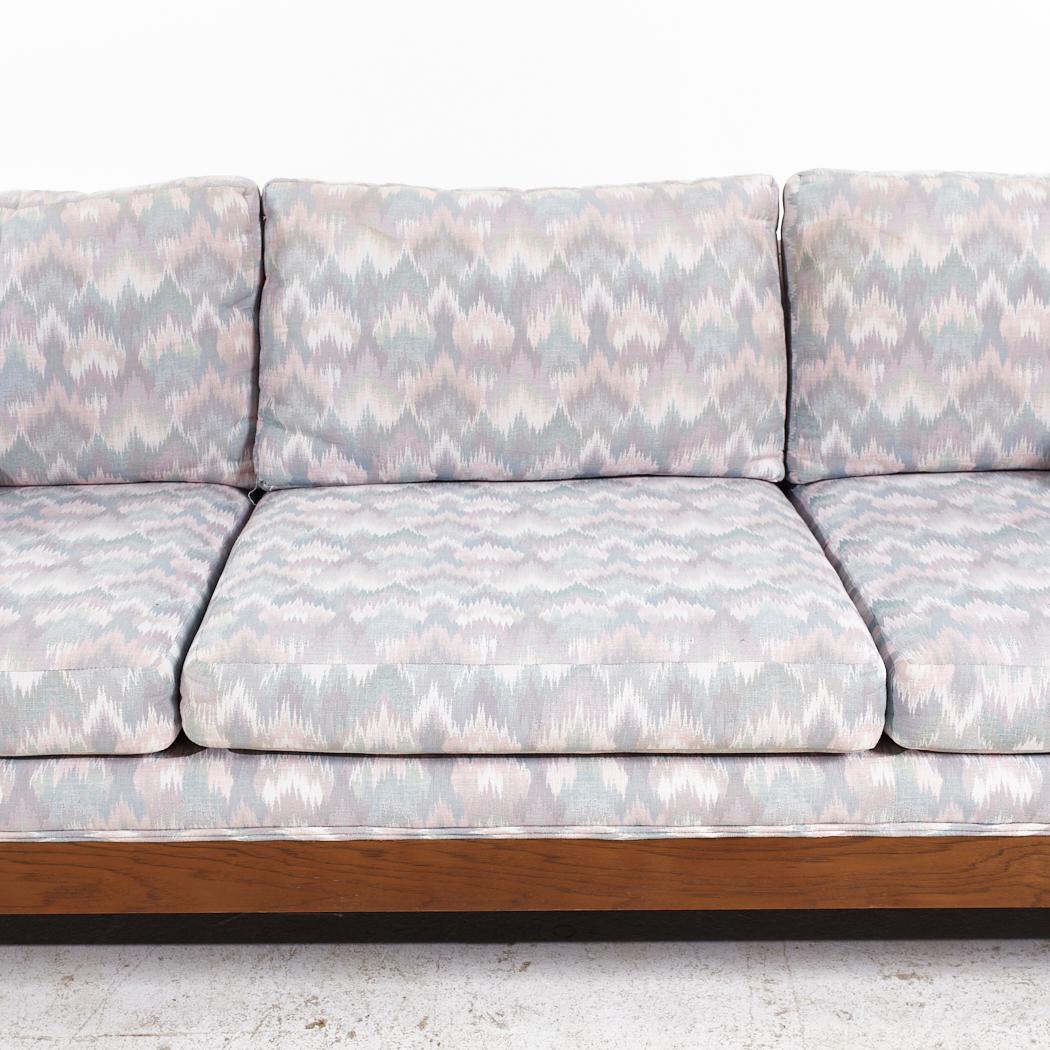 Founders Mid Century Cane and Walnut Sofa For Sale 2