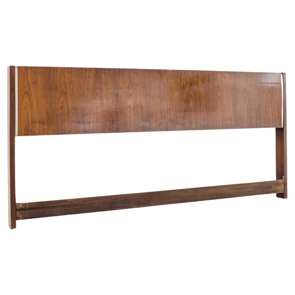 Extra Wide KingSize Headboard in Rosewood and Chrome For Sale at 1stDibs