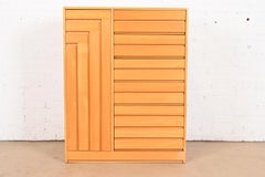 Founders Mid-Century Modern Sculpted Teak Chifferobe or Gentleman's Chest, 1970s