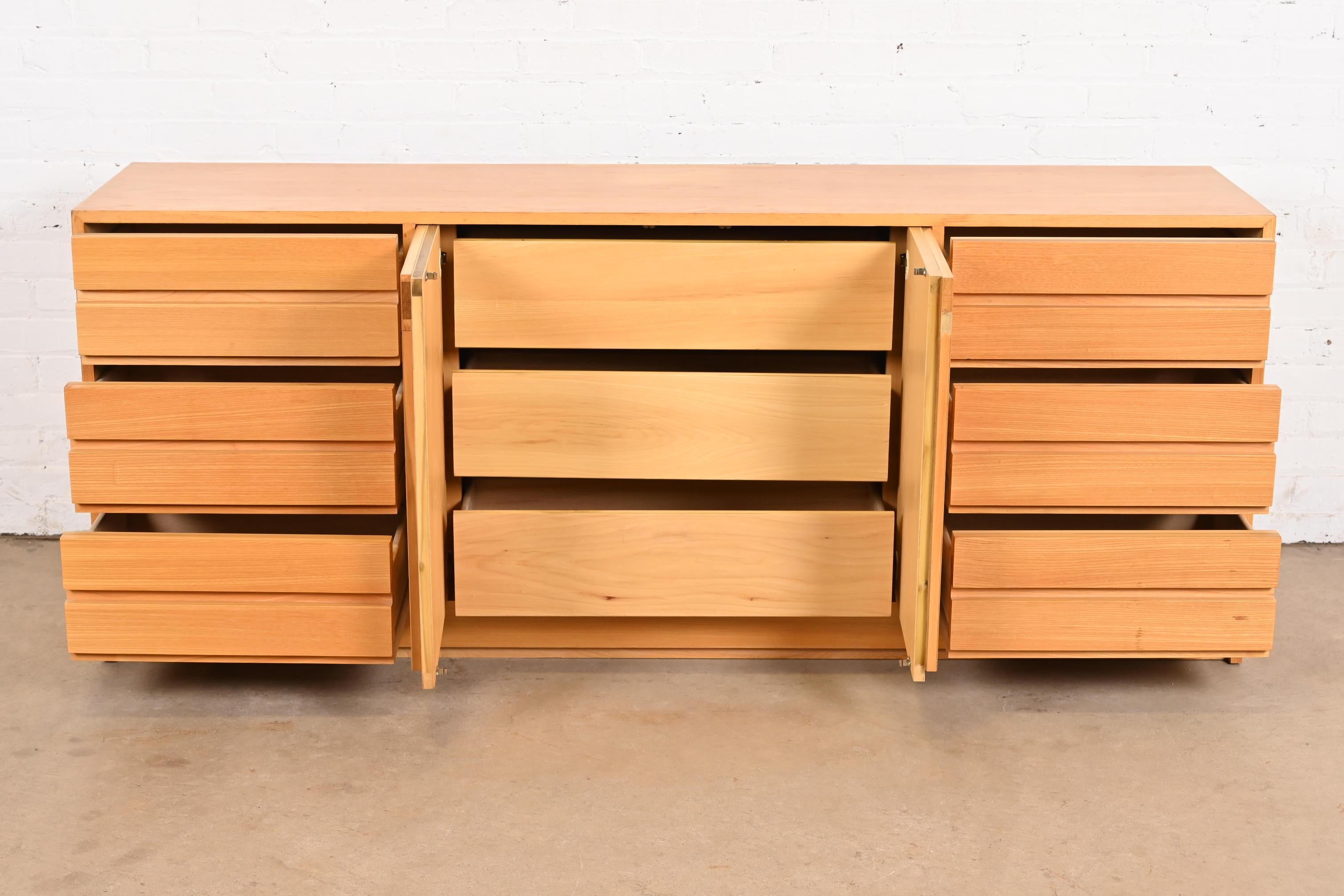 Founders Mid-Century Modern Sculpted Teak Long Dresser, 1970s 1
