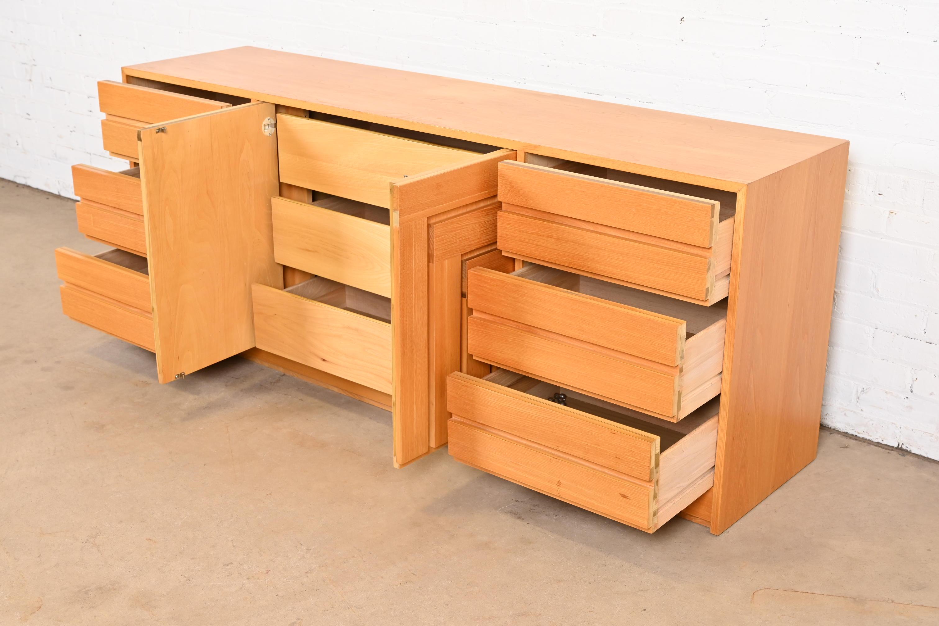 Founders Mid-Century Modern Sculpted Teak Long Dresser, 1970s 2