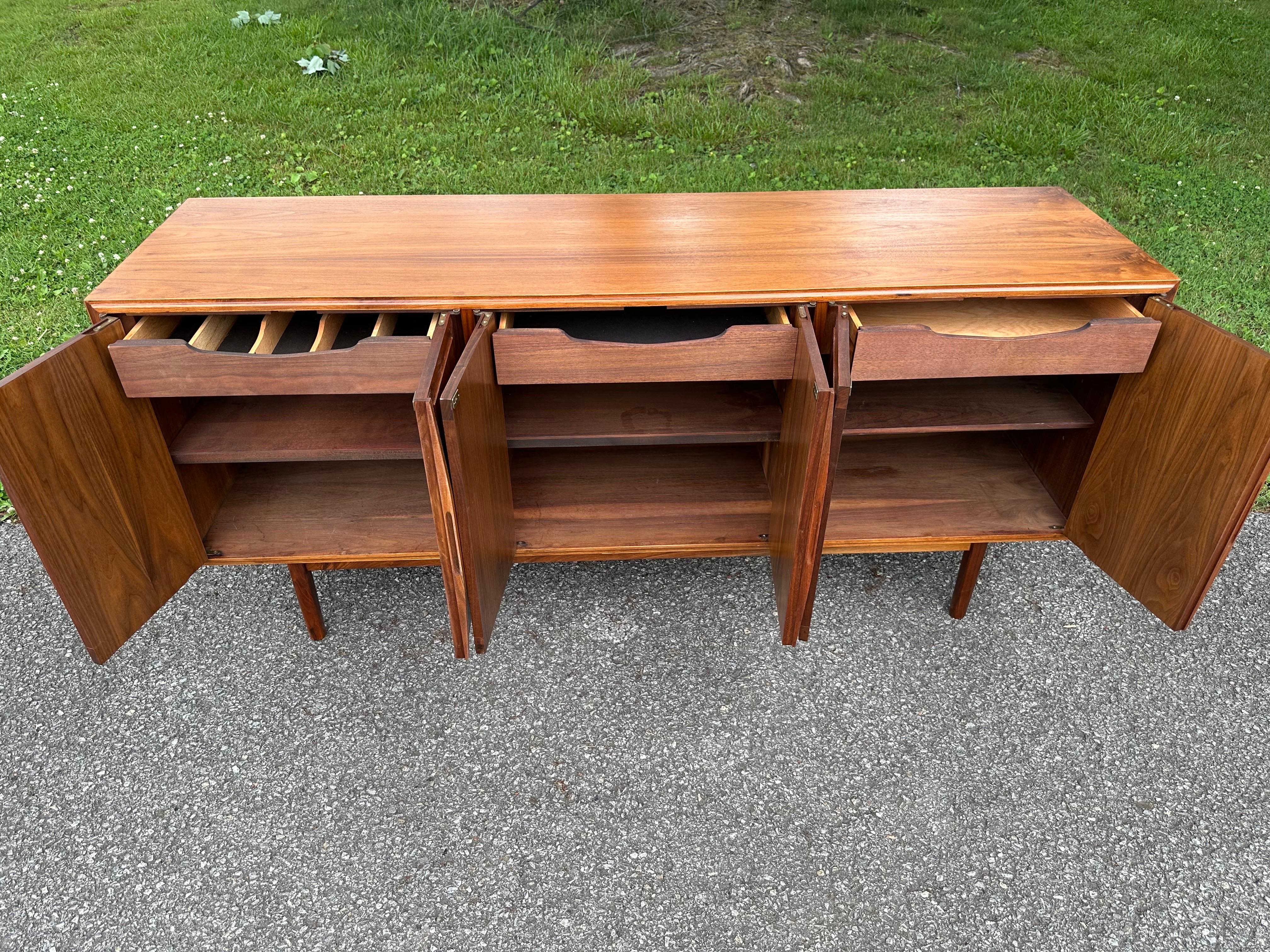 Founders Mid-Century Modern Walnut Credenza For Sale 7