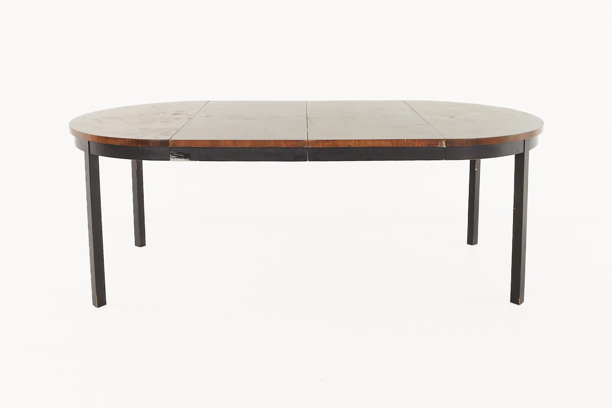 Founders Mid Century Rosewood Expanding Dining Table with 2 Leaves For Sale 5