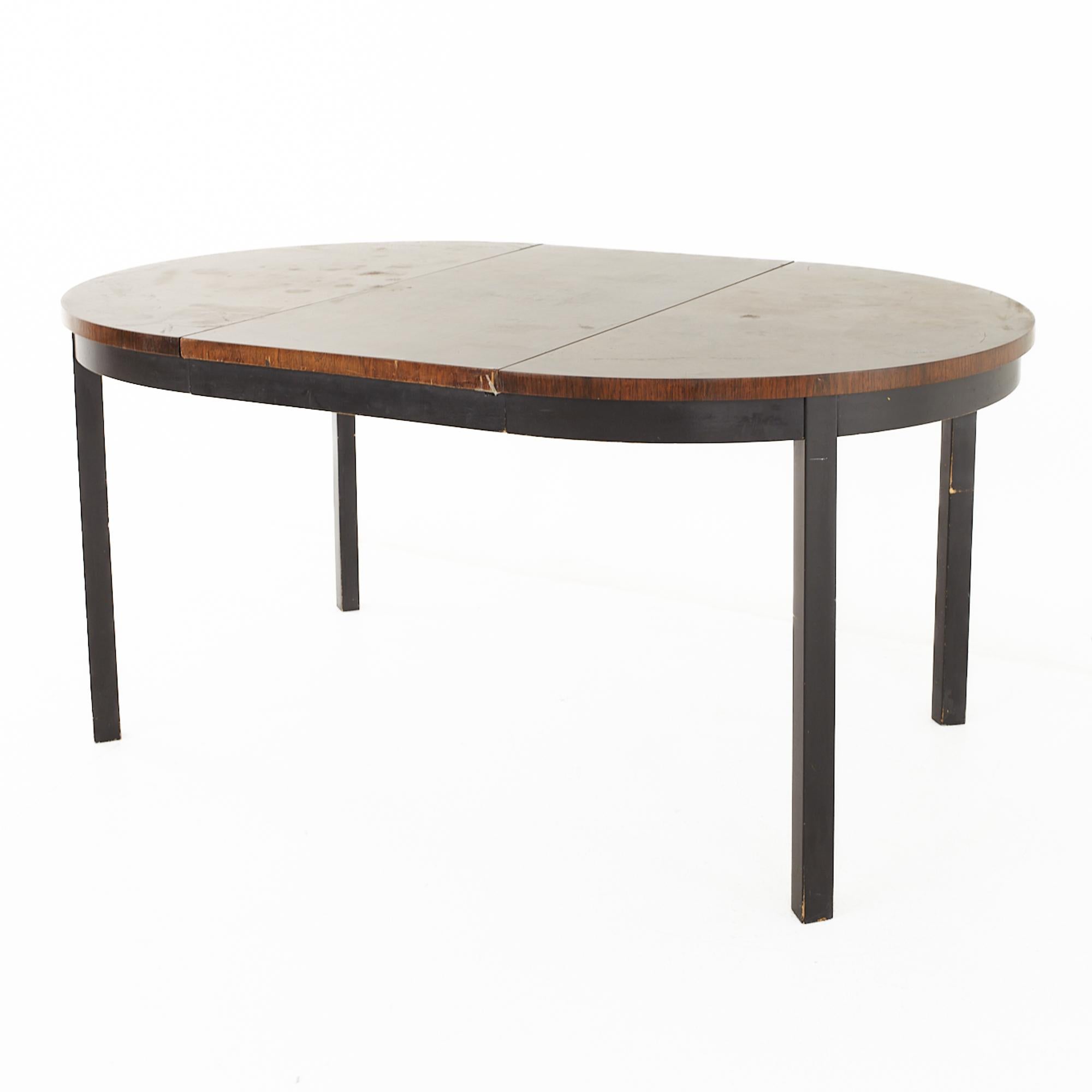 Founders Mid Century Rosewood Expanding Dining Table with 2 Leaves For Sale 3