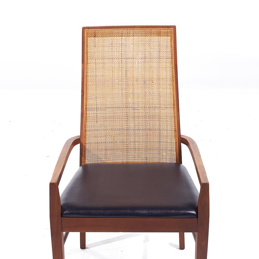 Founders Mid Century Walnut and Cane Dining Chairs - Set of 6 For Sale 4