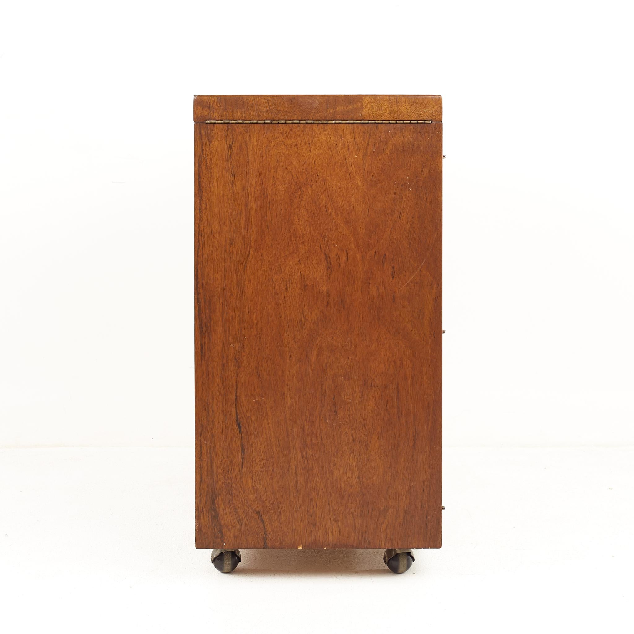 Mid-Century Modern Founders Mid Century Walnut and Cane Front Bar Cabinet