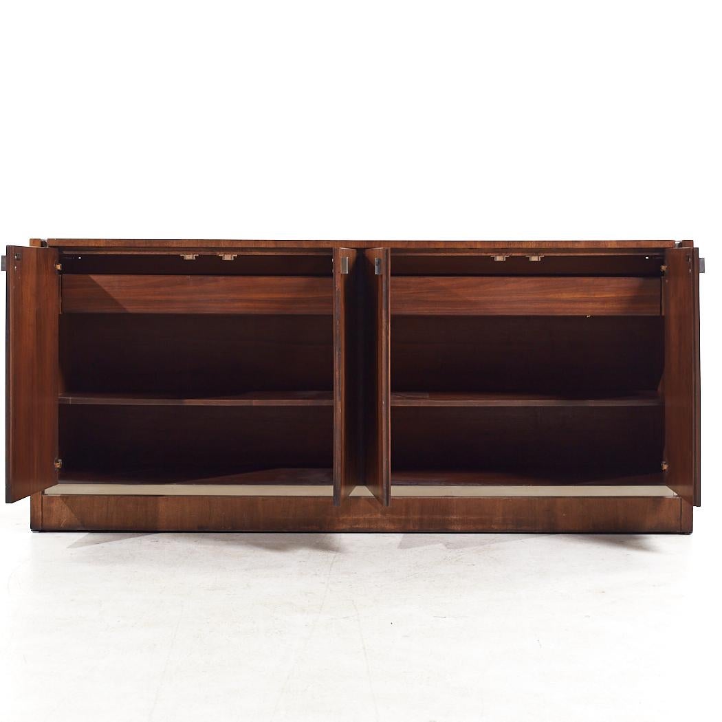 Founders Mid Century Walnut Credenza For Sale 1