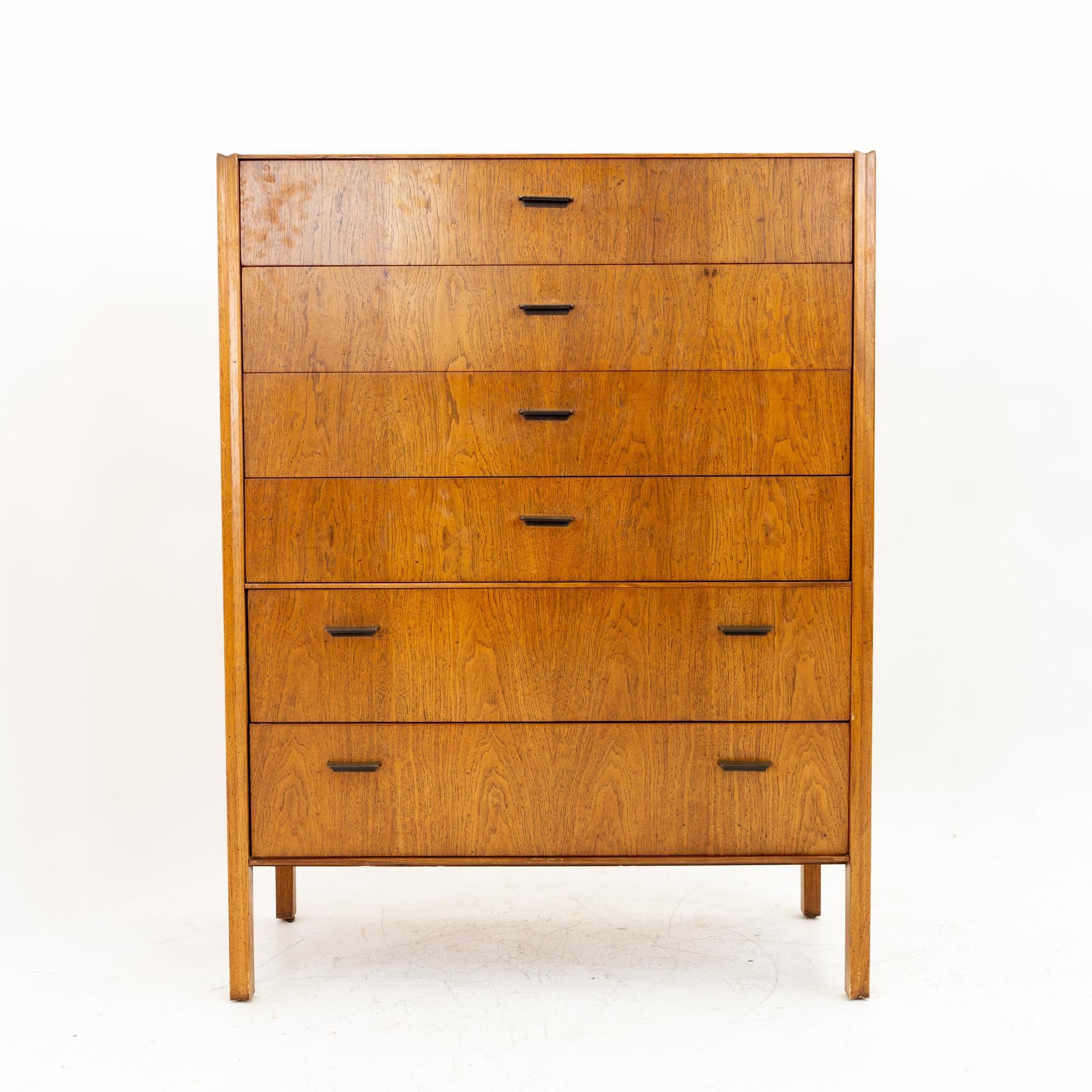 Founders patterns 15 Mid Century oak 6-drawer highboy dresser
This dresser is 37 wide and 19 deep by 48 inches high


This price includes getting this piece in what we call restored vintage condition. That means the piece is permanently fixed upon