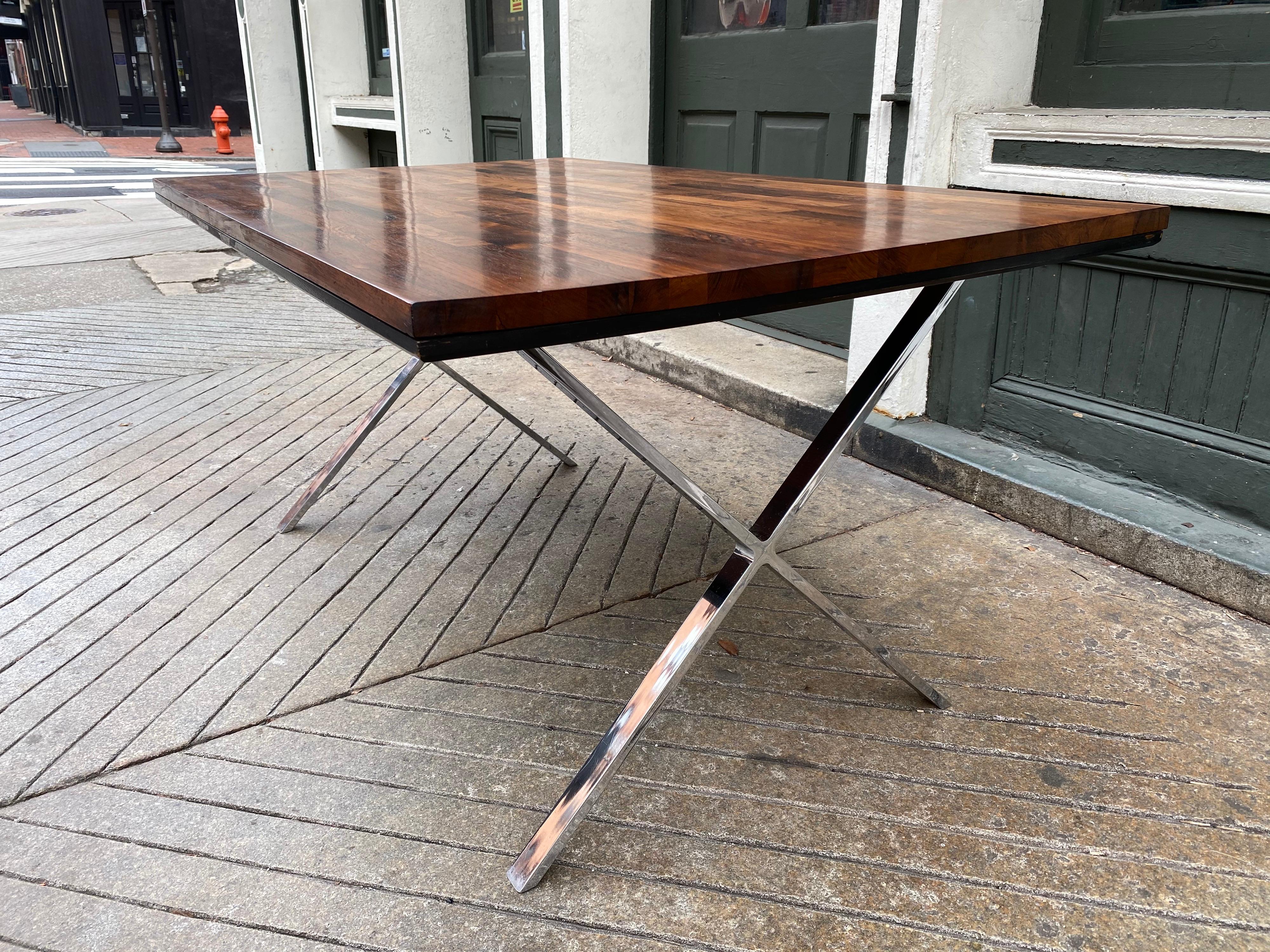 Founders Solid Rosewood Dining Table/Desk or Conference Table In Good Condition In Philadelphia, PA