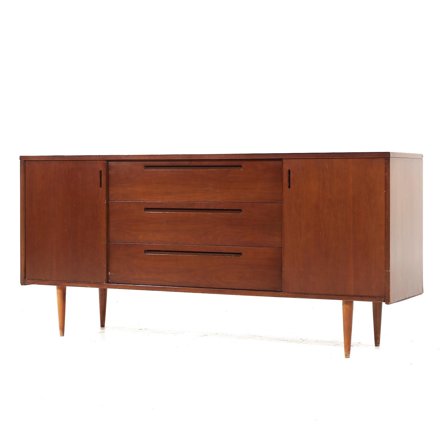 Mid-Century Modern Founders Style Mid Century Walnut Credenza For Sale
