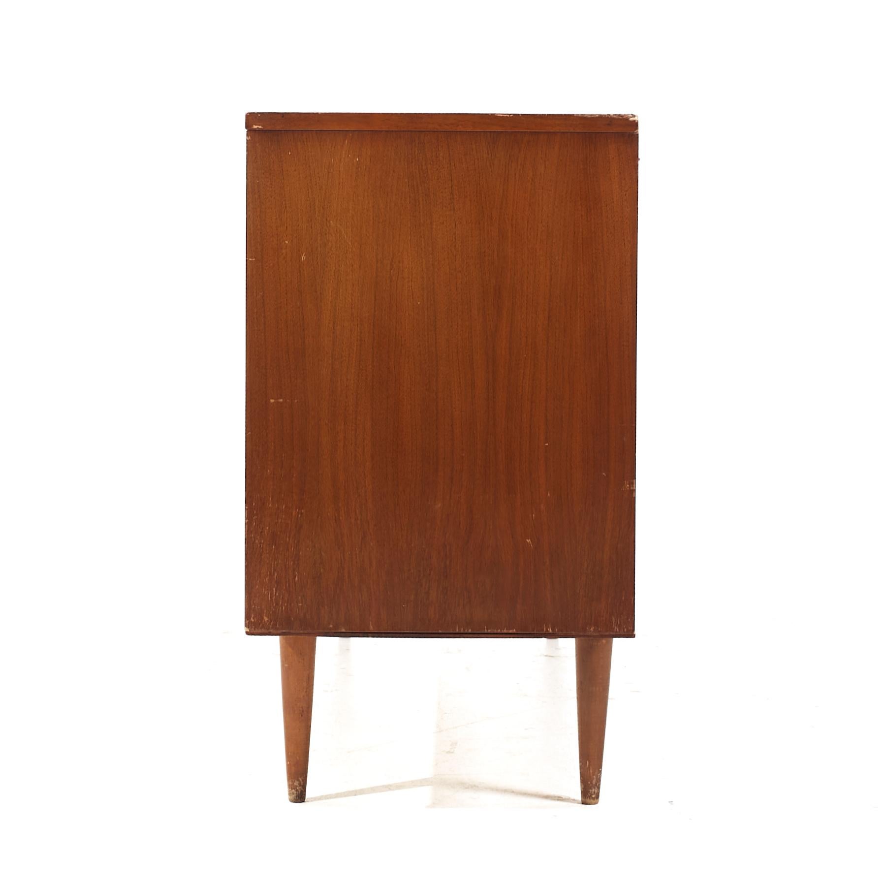 American Founders Style Mid Century Walnut Credenza For Sale