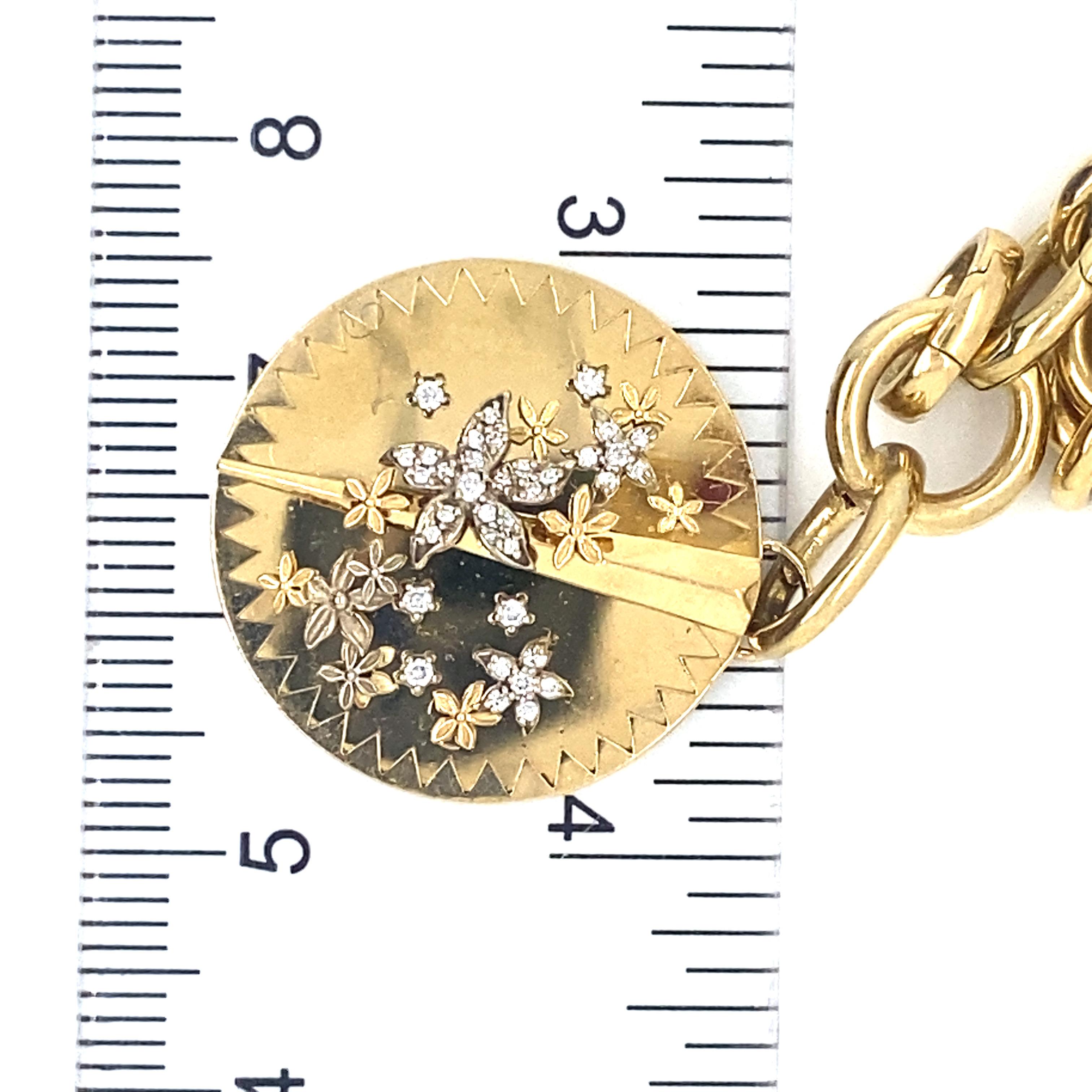 Foundrae 18k Resilience Diamond Charm Yellow Gold In Good Condition In Boca Raton, FL