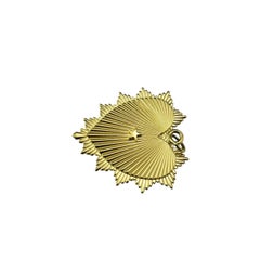 Foundrae 18K Yellow Gold Sunburst Heart Pendant #22283