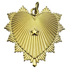 Foundrae 18K Yellow Gold Sunburst Heart Pendant #22283