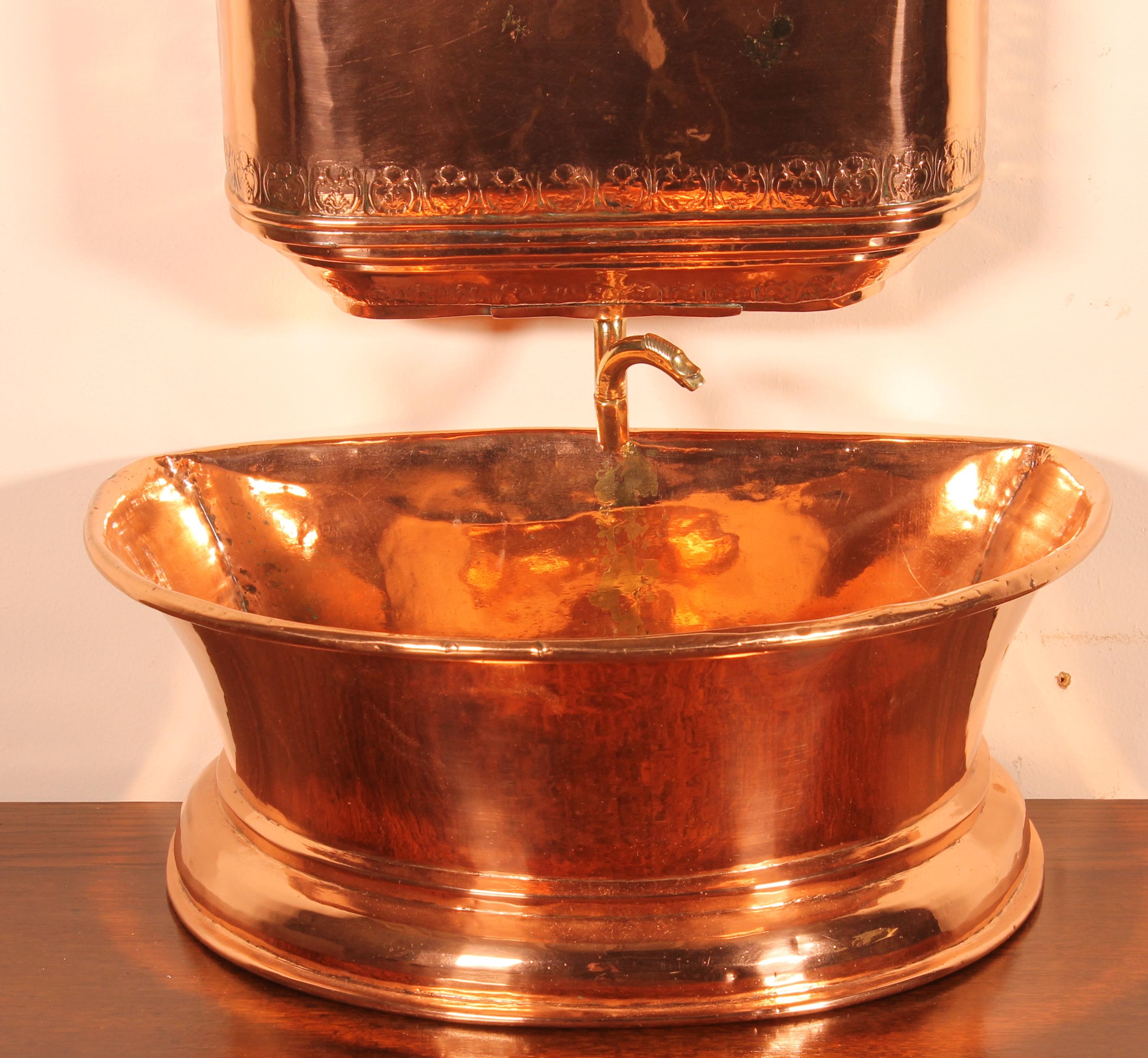 Louis XV Fountain and Its Copper Basin, 18th Century For Sale